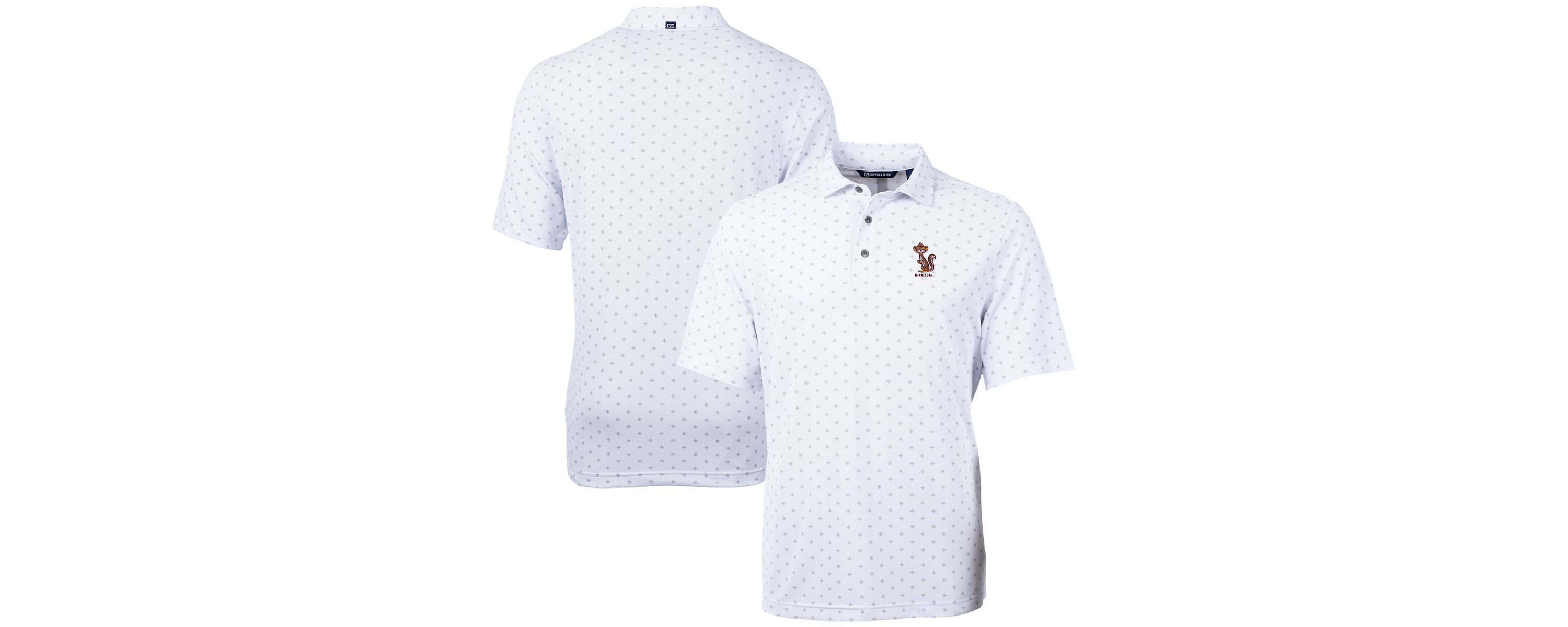 NCAA Minnesota Golden Gophers Vault DryTec Virtue Eco Pique Tile Print Recycled Polo