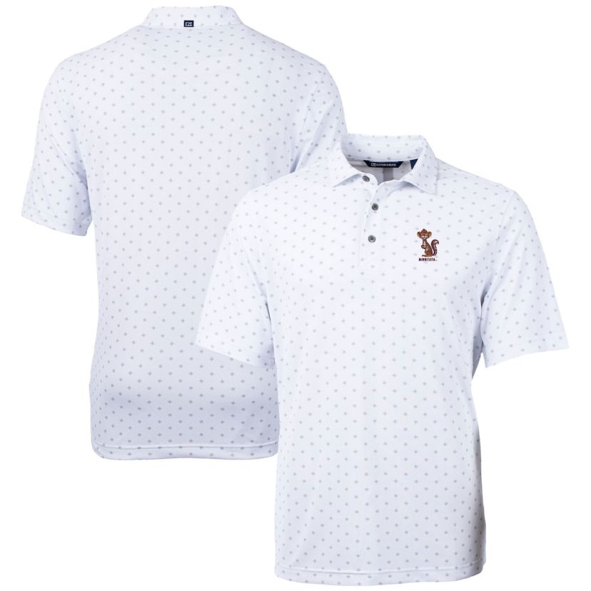 NCAA Minnesota Golden Gophers Vault DryTec Virtue Eco Pique Tile Print Recycled Polo