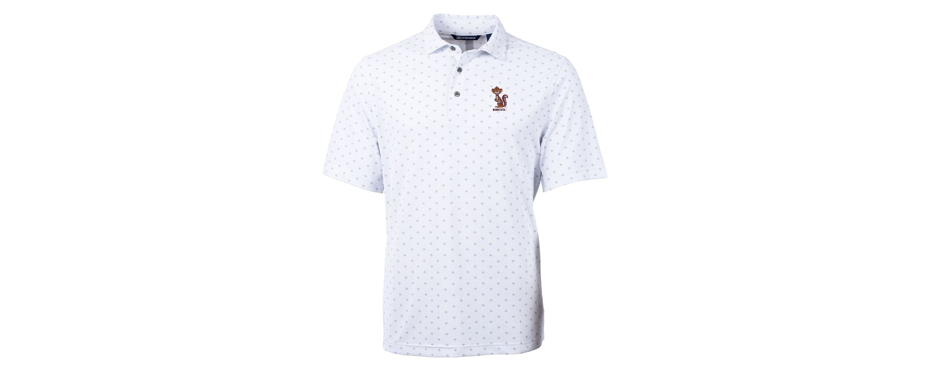 NCAA Minnesota Golden Gophers Vault DryTec Virtue Eco Pique Tile Print Recycled Polo