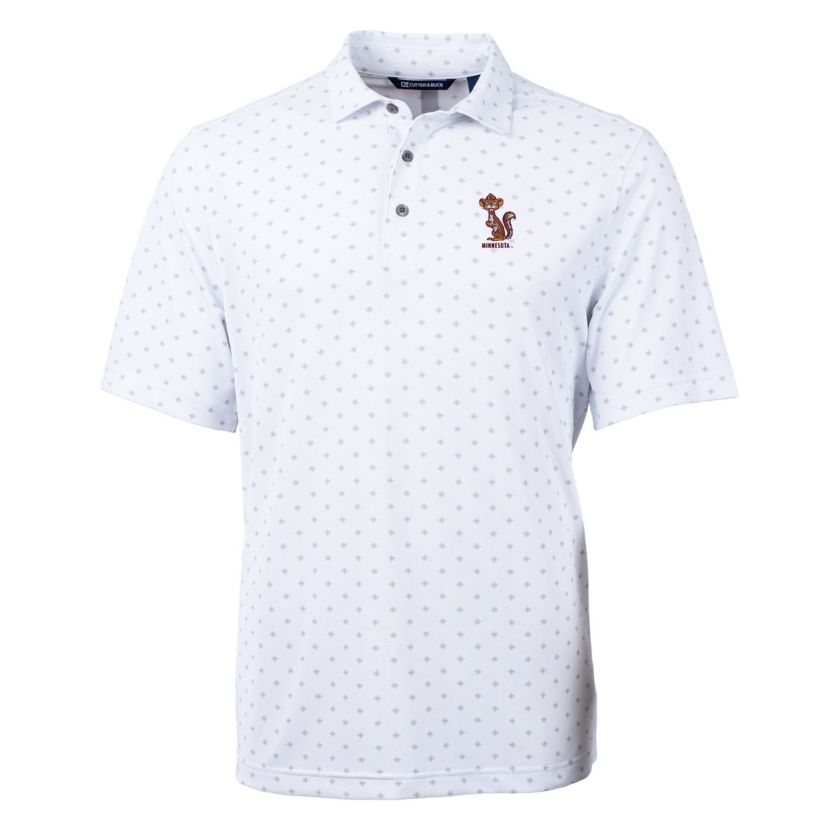 NCAA Minnesota Golden Gophers Vault DryTec Virtue Eco Pique Tile Print Recycled Polo