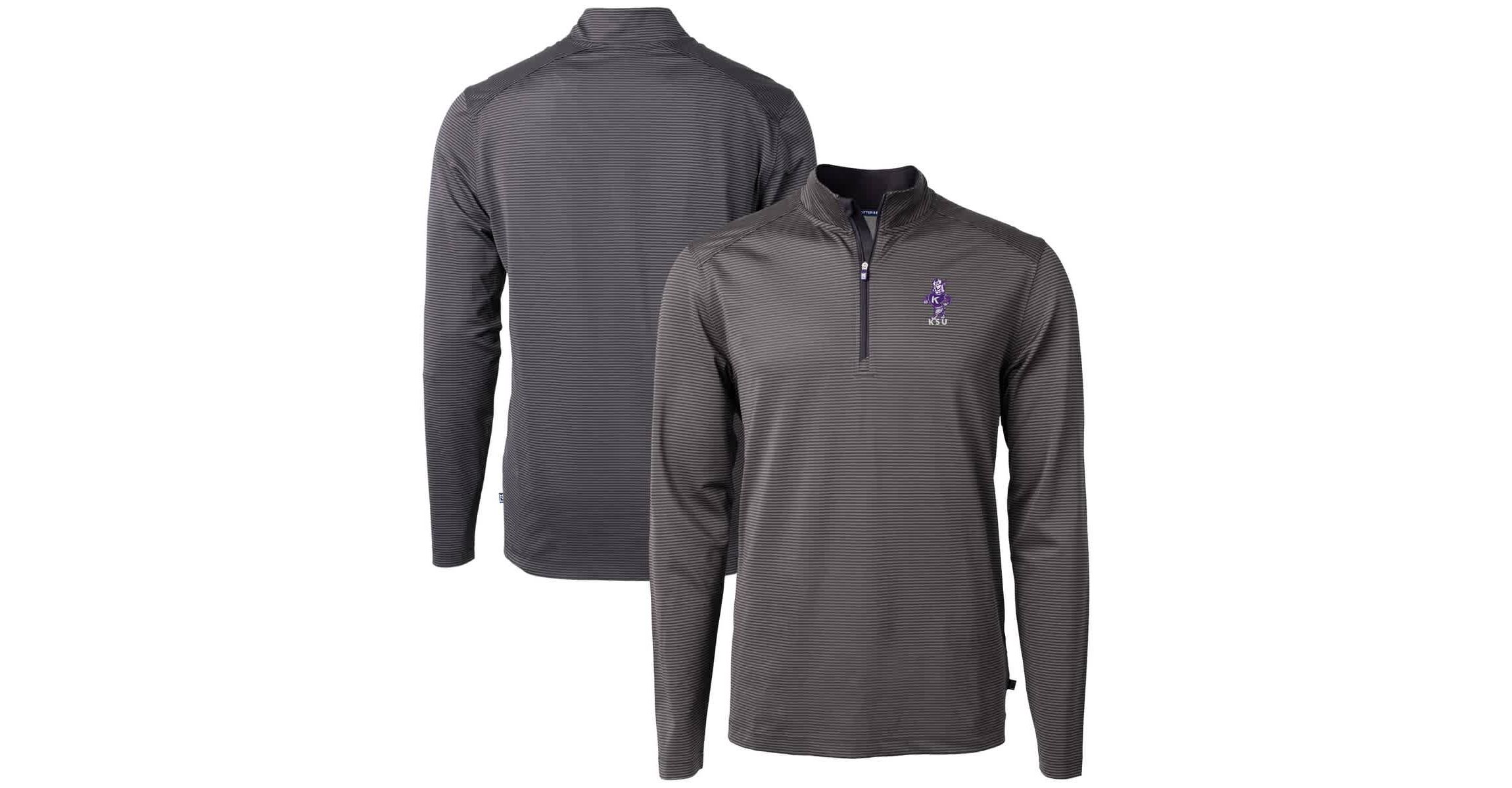 NCAA Kansas State Wildcats Vault DryTec Virtue Eco Pique Micro Stripe Recycled Quarter-Zip Pullover