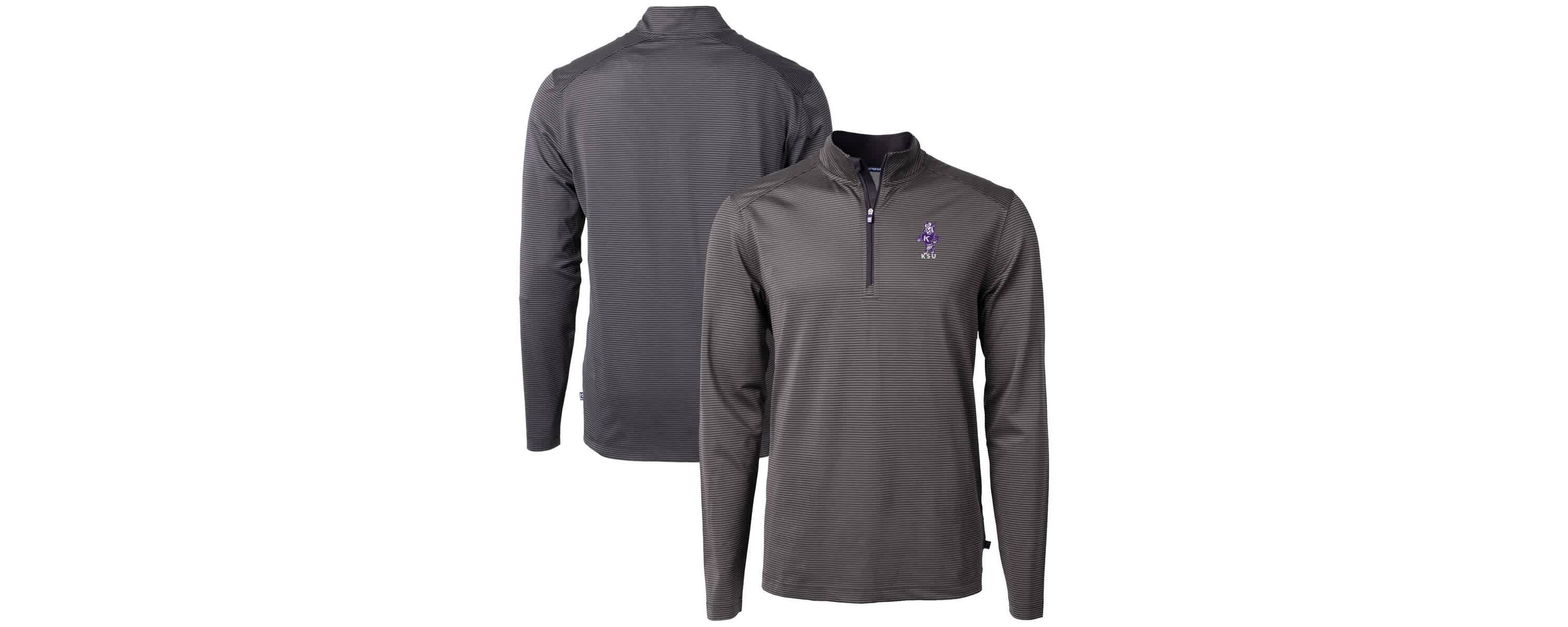 NCAA Kansas State Wildcats Vault DryTec Virtue Eco Pique Micro Stripe Recycled Quarter-Zip Pullover