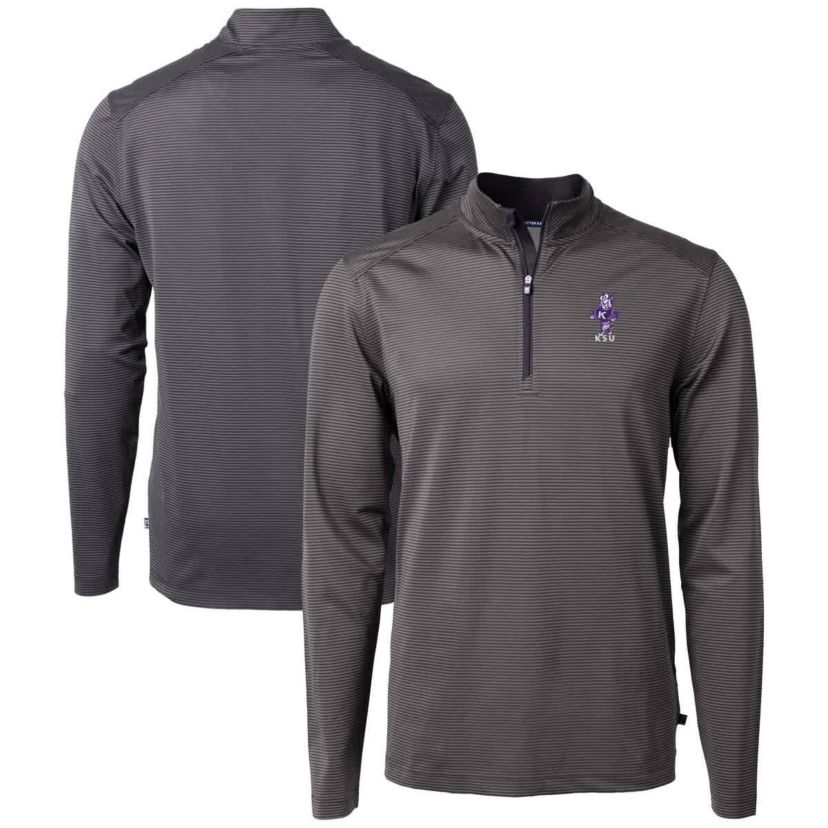 NCAA Kansas State Wildcats Vault DryTec Virtue Eco Pique Micro Stripe Recycled Quarter-Zip Pullover