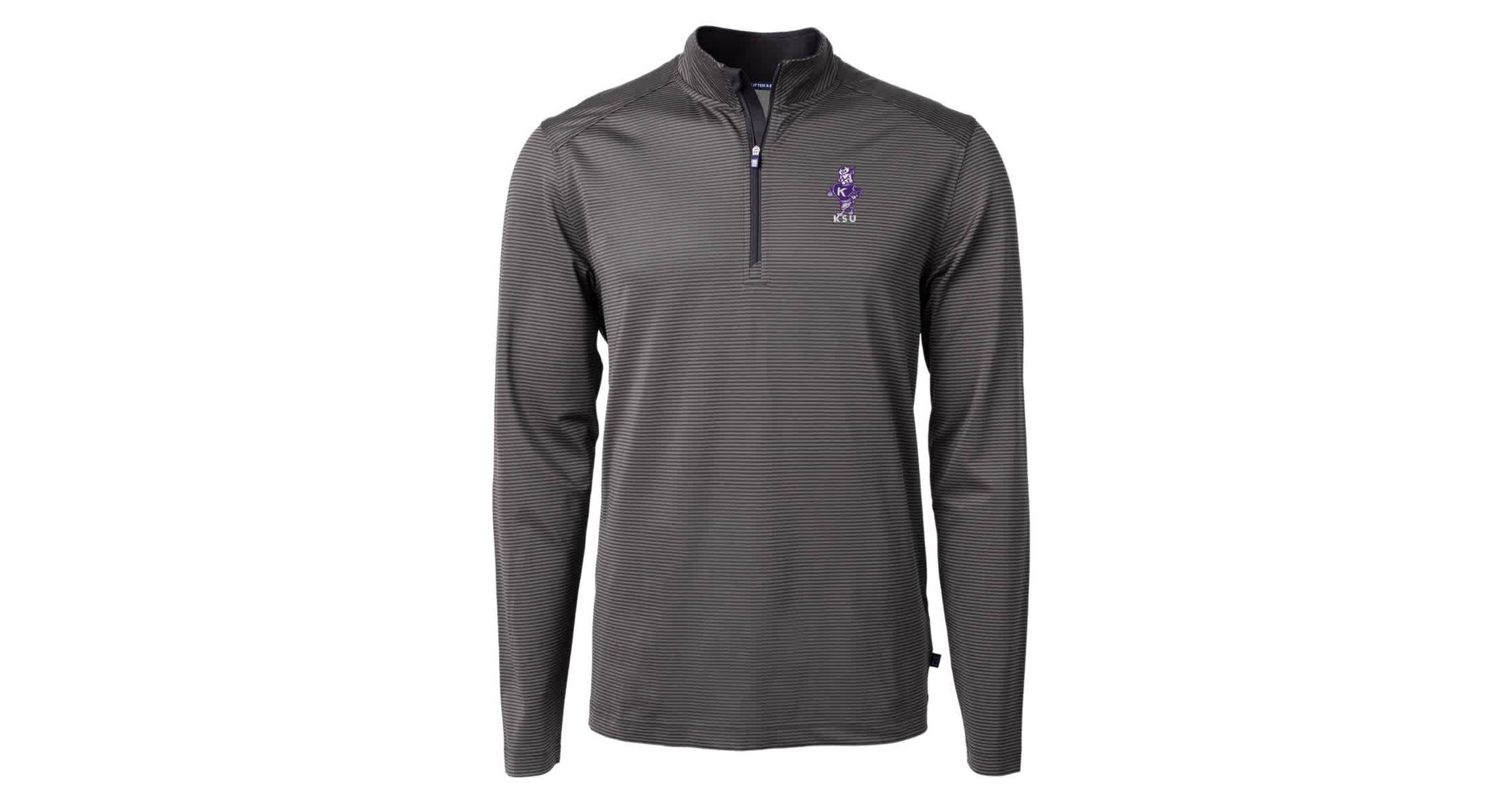 NCAA Kansas State Wildcats Vault DryTec Virtue Eco Pique Micro Stripe Recycled Quarter-Zip Pullover