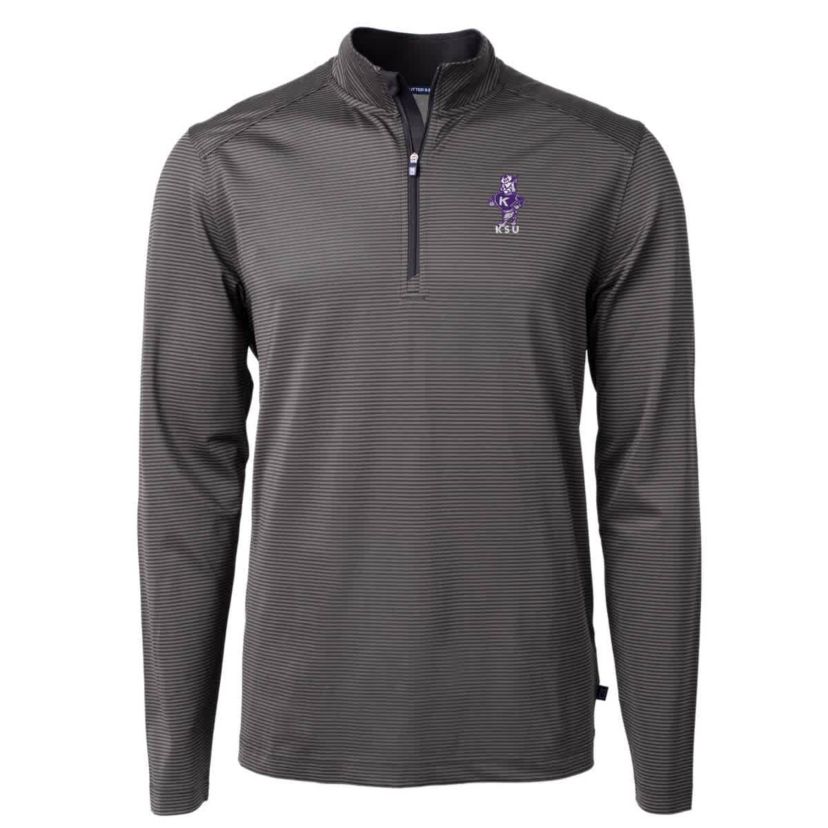 NCAA Kansas State Wildcats Vault DryTec Virtue Eco Pique Micro Stripe Recycled Quarter-Zip Pullover