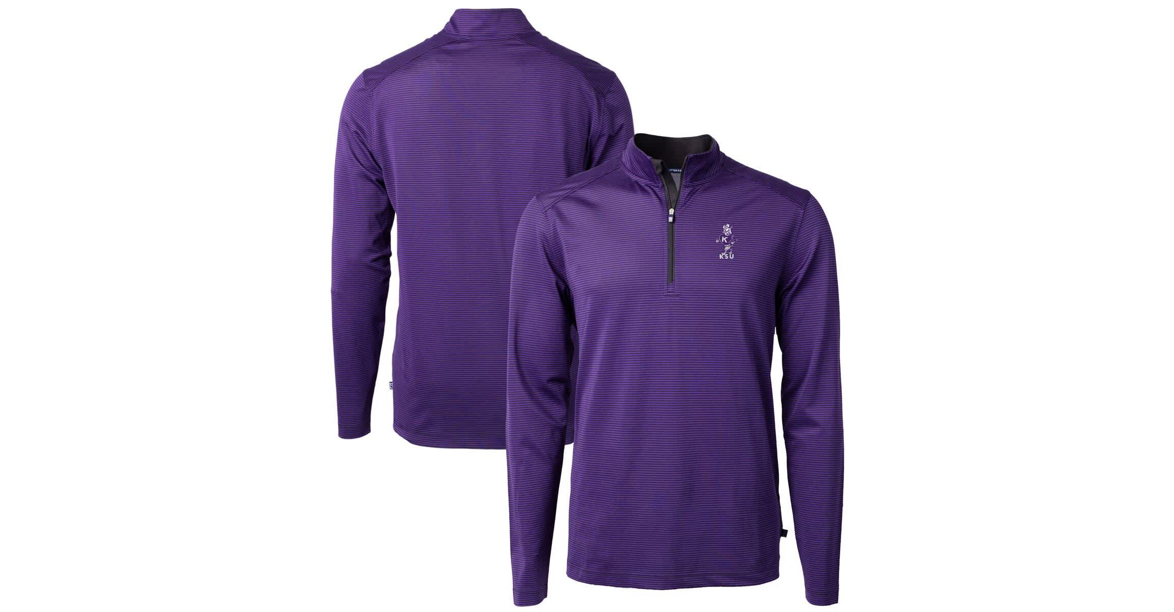 NCAA Kansas State Wildcats Vault DryTec Virtue Eco Pique Micro Stripe Recycled Quarter-Zip Pullover