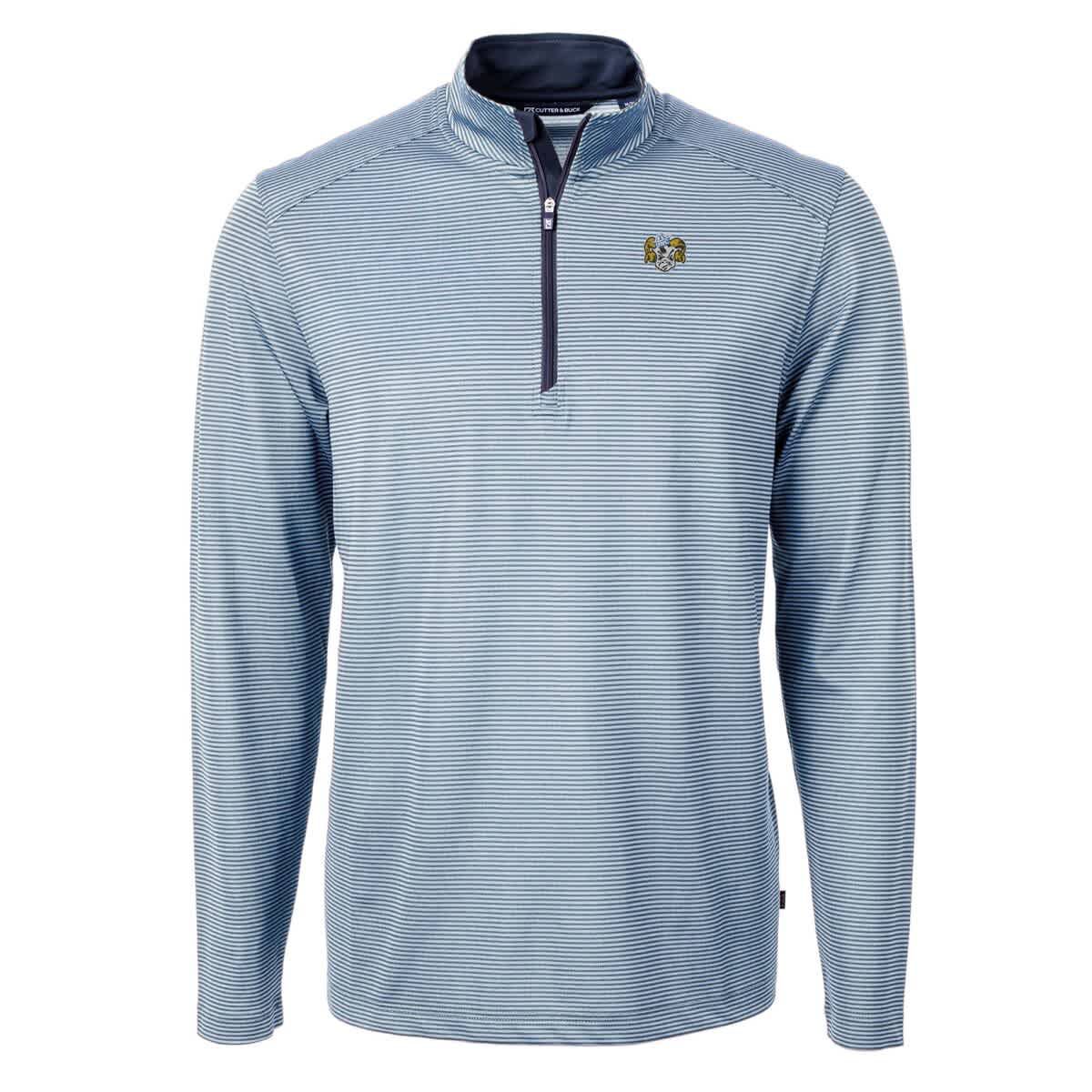 NCAA Carolina Blue/Navy North Carolina Tar Heels Vault DryTec Virtue Eco Pique Micro Stripe Recycled Quarter-Zip Pullover