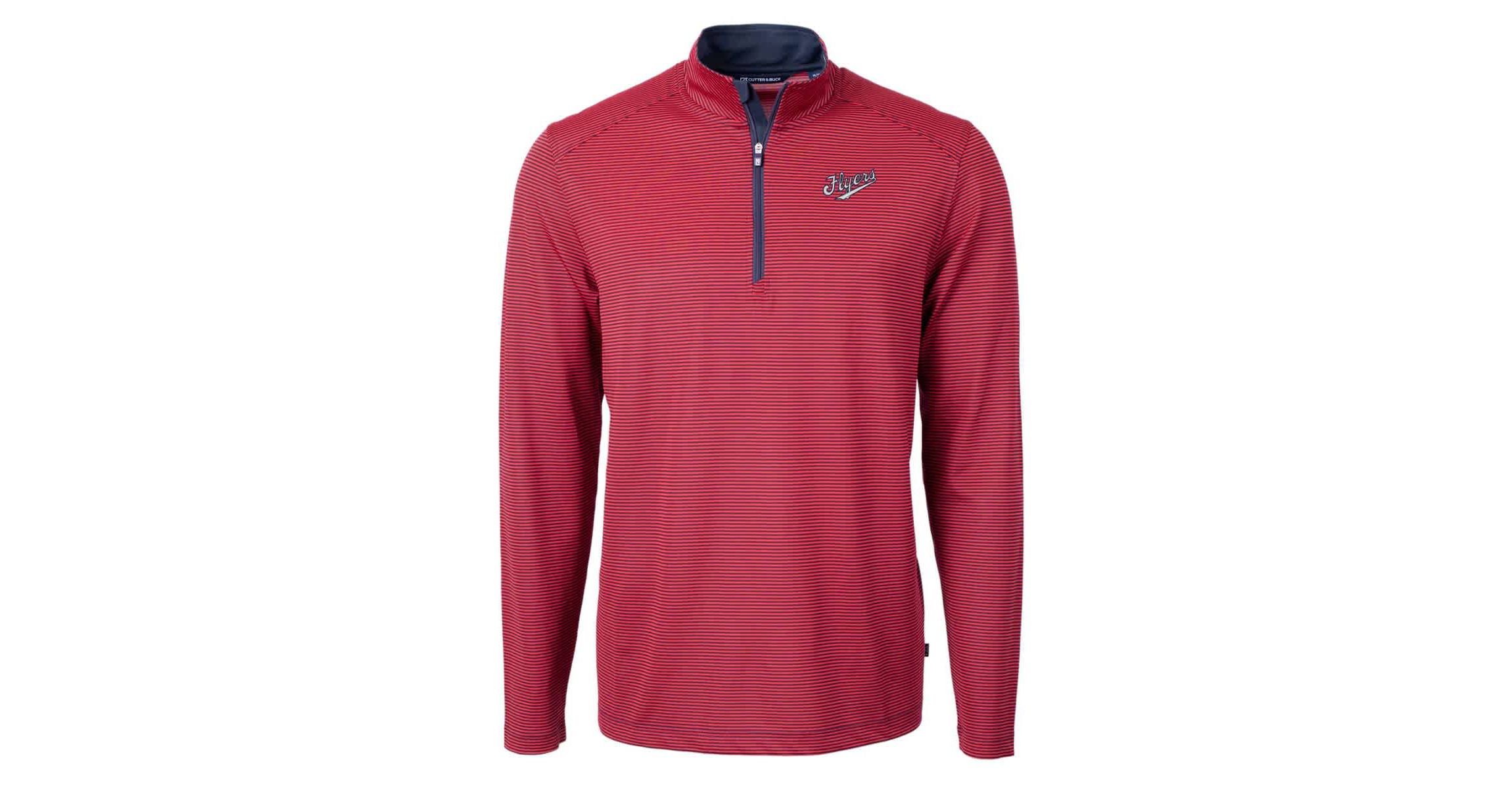 NCAA Dayton Flyers Vault DryTec Virtue Eco Pique Micro Stripe Recycled Quarter-Zip Pullover