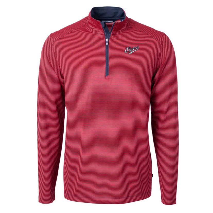 NCAA Dayton Flyers Vault DryTec Virtue Eco Pique Micro Stripe Recycled Quarter-Zip Pullover
