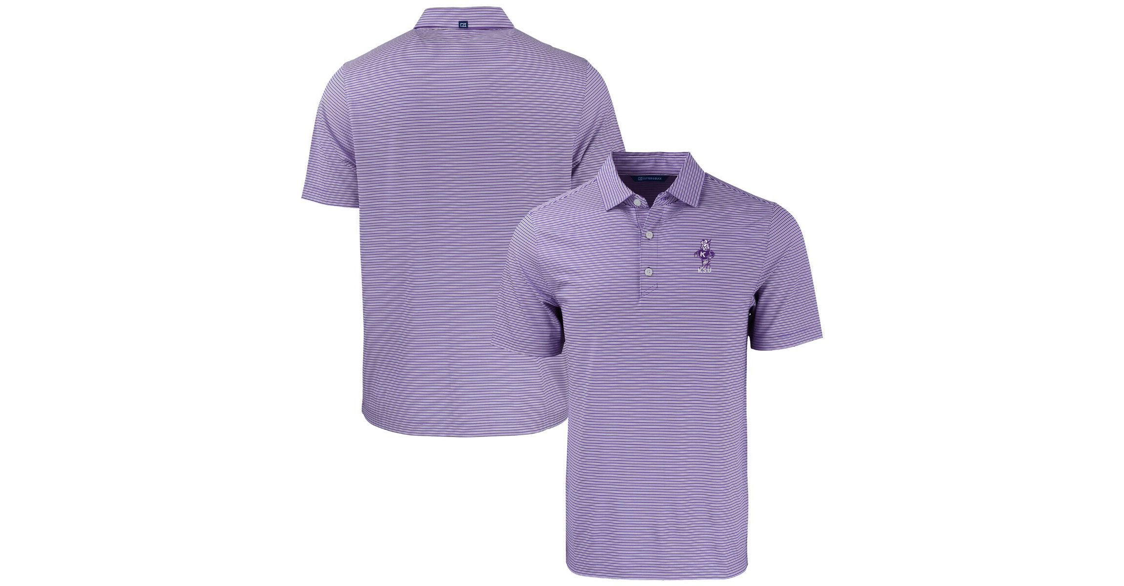 NCAA Kansas State Wildcats Forge Eco Double Stripe Stretch Recycled Tri-Blend Polo