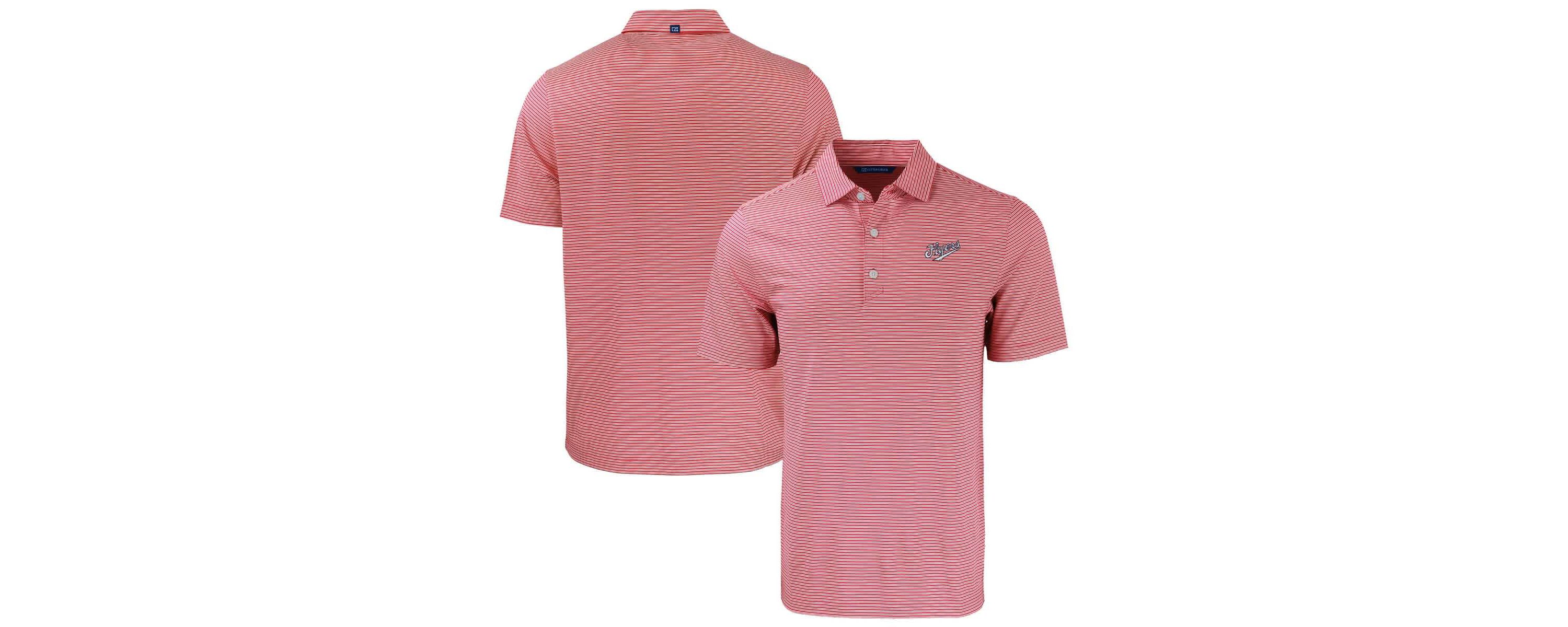 NCAA Dayton Flyers Forge Eco Double Stripe Stretch Recycled Tri-Blend Polo