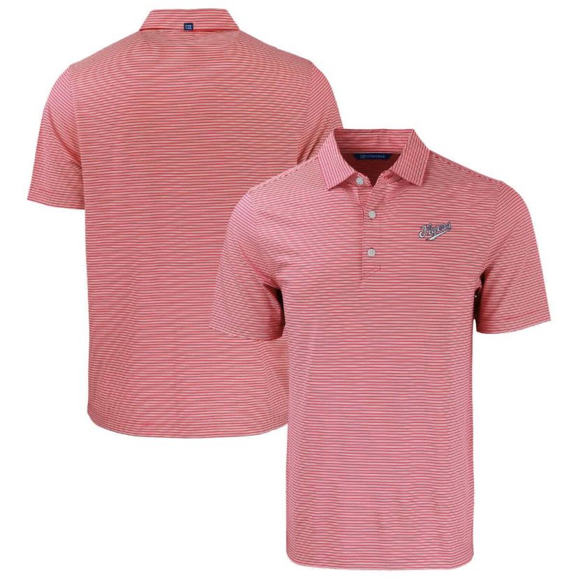 NCAA Dayton Flyers Forge Eco Double Stripe Stretch Recycled Tri-Blend Polo
