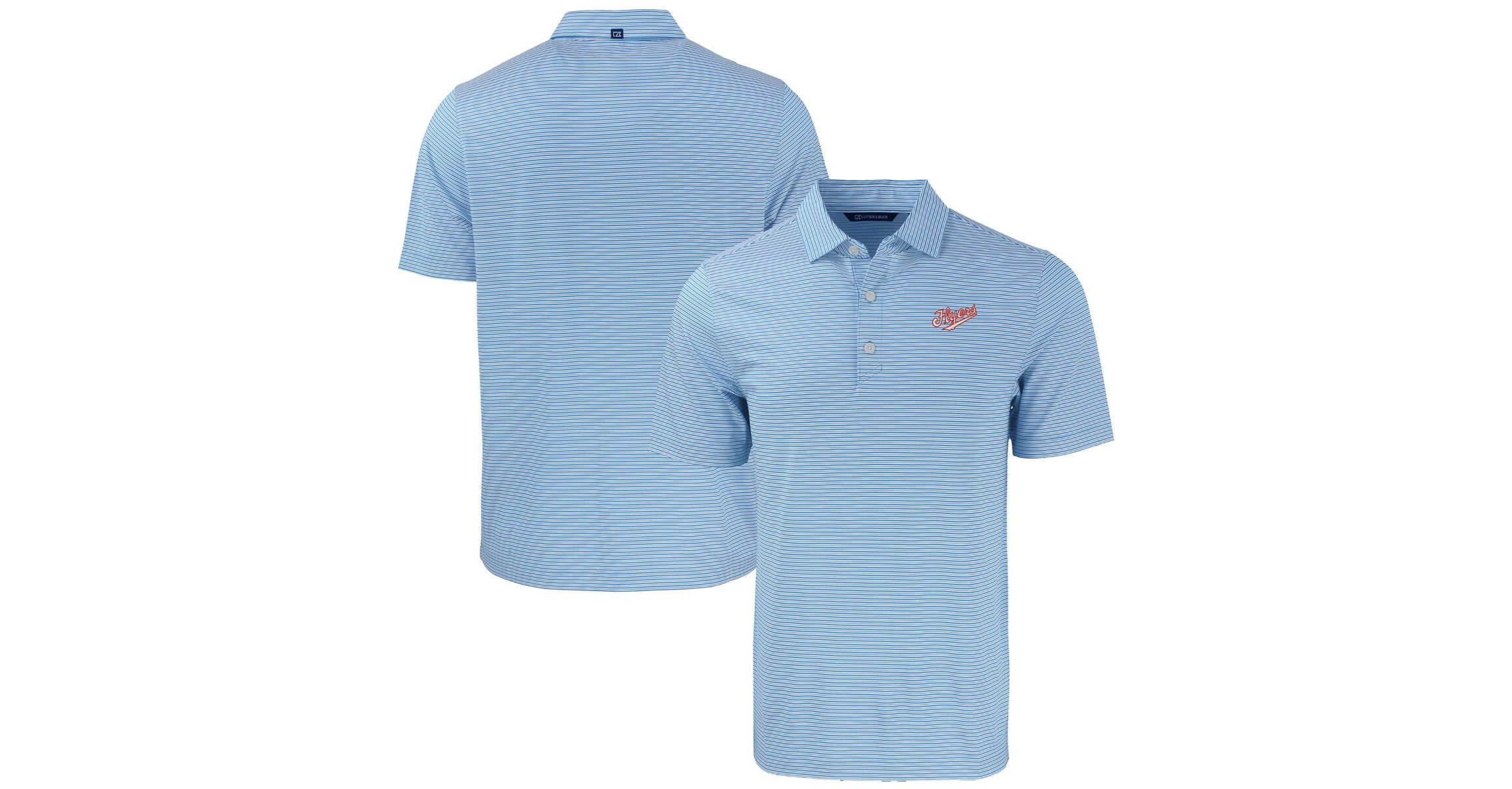 NCAA Dayton Flyers Forge Eco Double Stripe Stretch Recycled Tri-Blend Polo