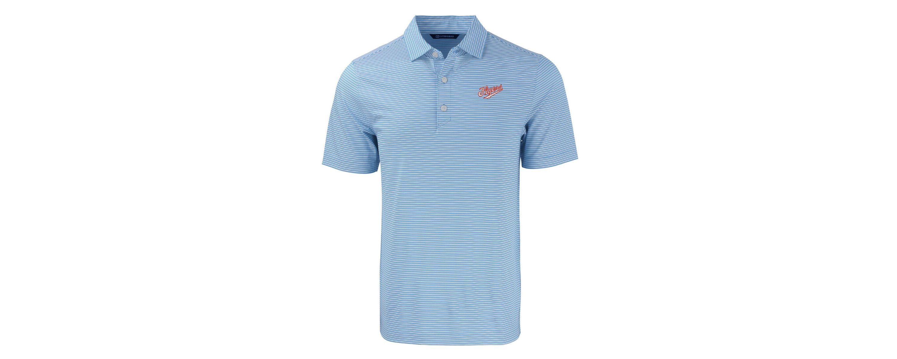 NCAA Dayton Flyers Forge Eco Double Stripe Stretch Recycled Tri-Blend Polo