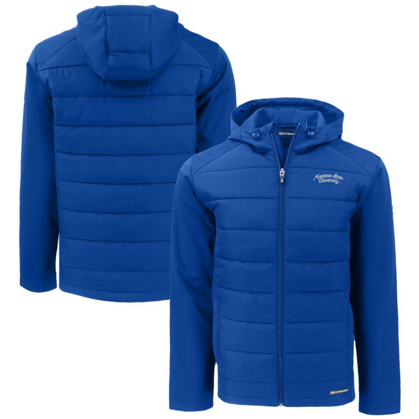 NCAA Montana State Bobcats Vault Evoke Hybrid Eco Softshell Recycled Full-Zip Hooded Jacket