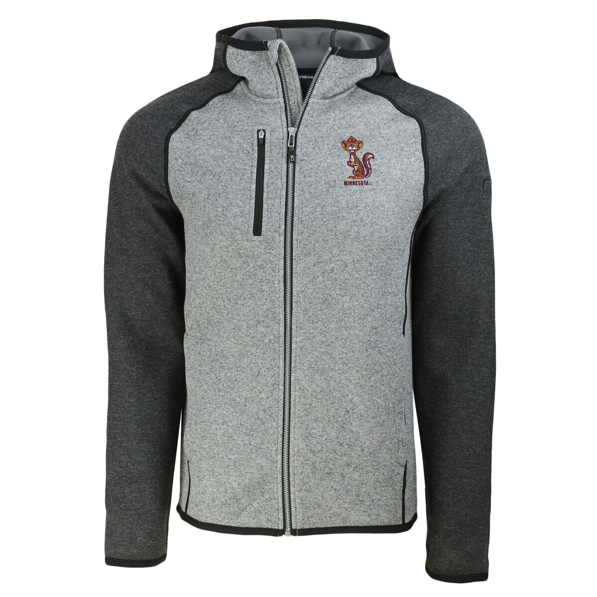 NCAA Heather Gray/Heather Minnesota Golden Gophers Vault Mainsail Full-Zip Raglan Hooded Jacket