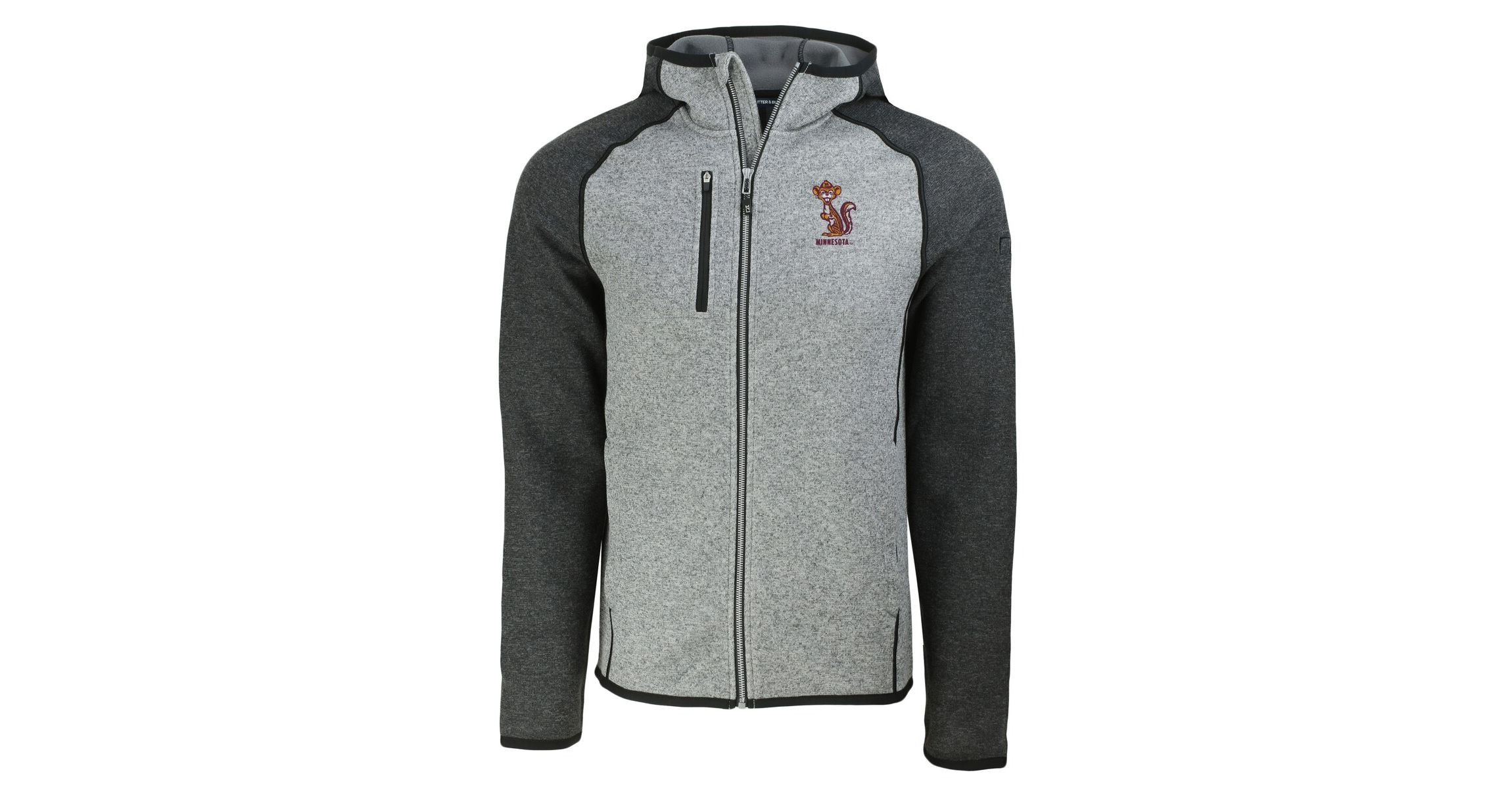 NCAA Heather Gray/Heather Minnesota Golden Gophers Vault Mainsail Full-Zip Raglan Hooded Jacket