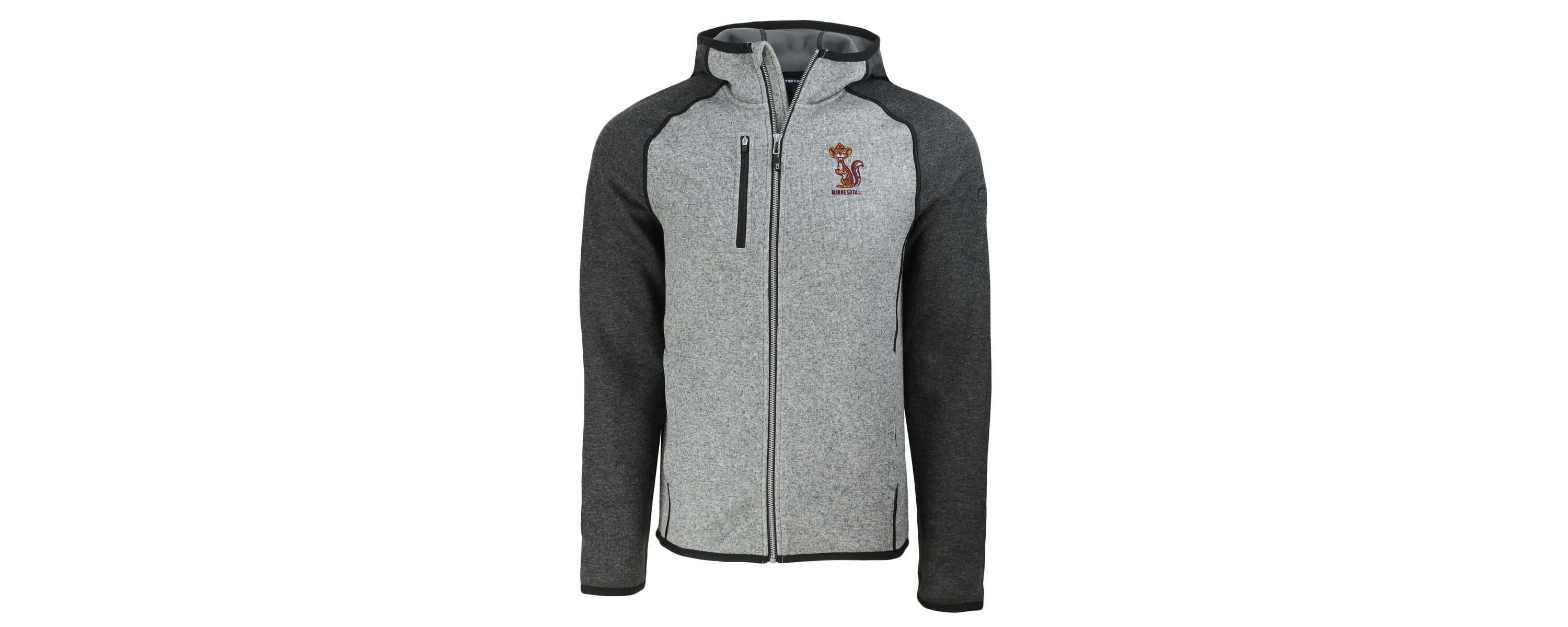 NCAA Heather Gray/Heather Minnesota Golden Gophers Vault Mainsail Full-Zip Raglan Hooded Jacket