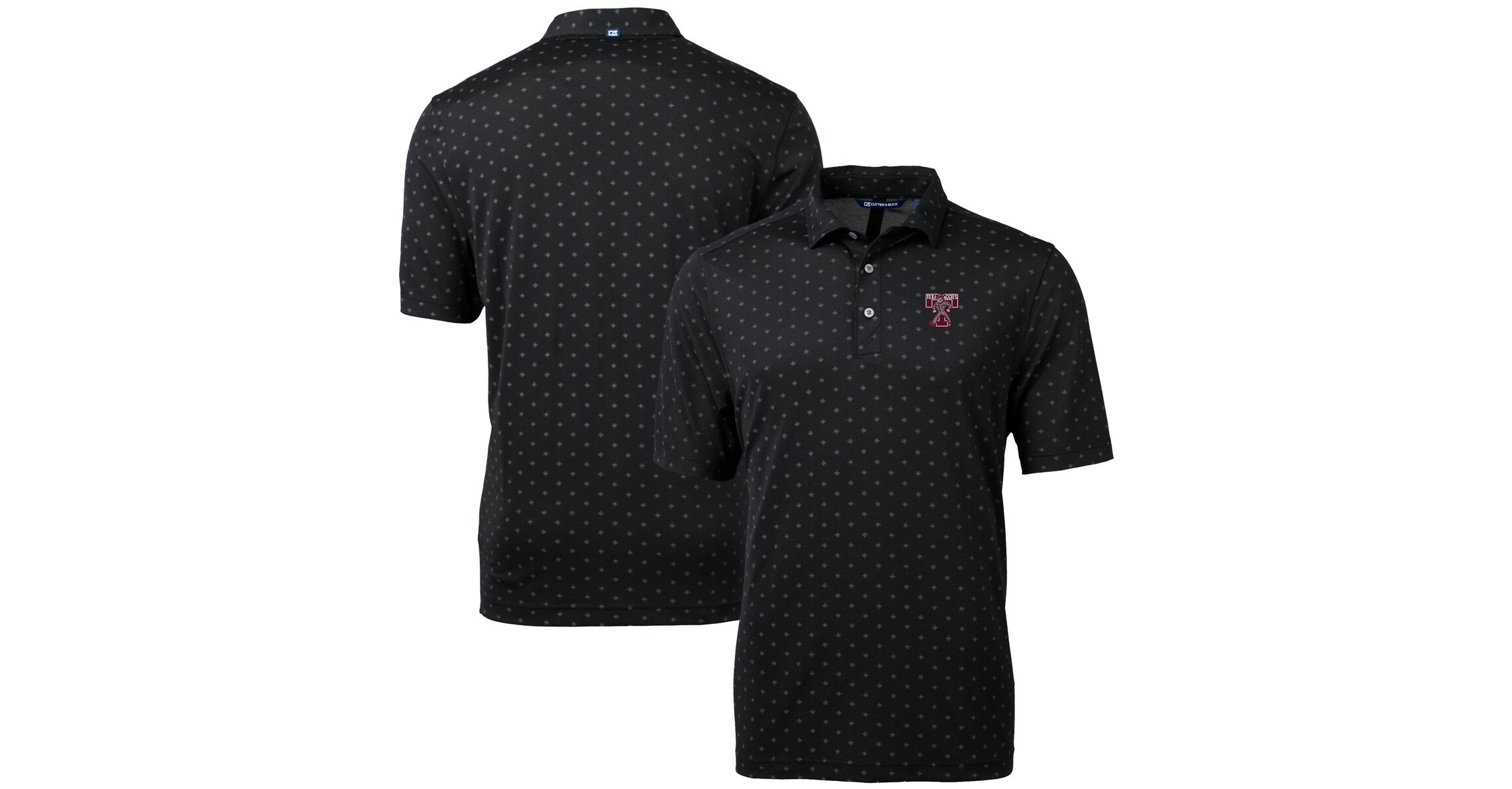 NCAA Texas A&M Aggies Vault DryTec Virtue Eco Pique Tile Print Recycled Polo