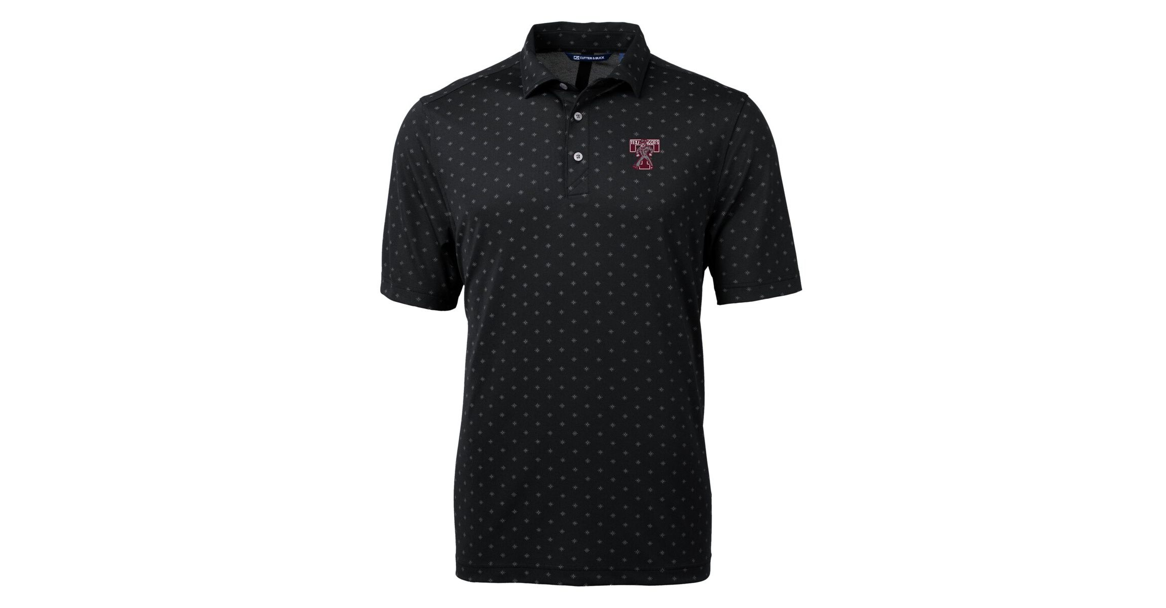NCAA Texas A&M Aggies Vault DryTec Virtue Eco Pique Tile Print Recycled Polo