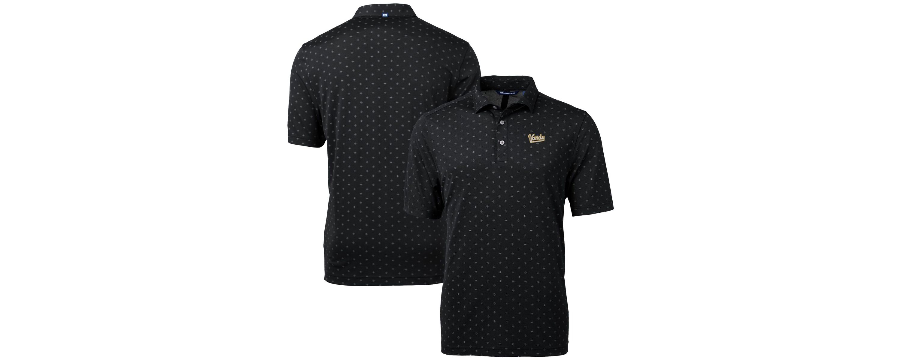 NCAA Vanderbilt Commodores Vault DryTec Virtue Eco Pique Tile Print Recycled Polo