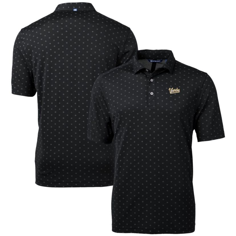 NCAA Vanderbilt Commodores Vault DryTec Virtue Eco Pique Tile Print Recycled Polo
