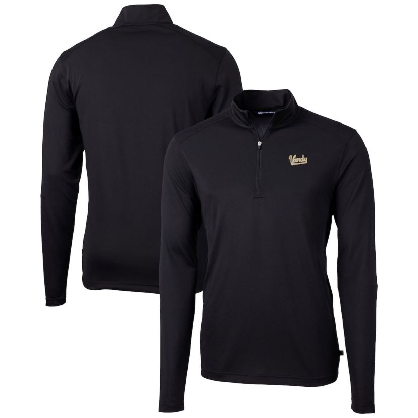 NCAA Vanderbilt Commodores Vault DryTec Virtue Eco Pique Recycled Quarter-Zip Top