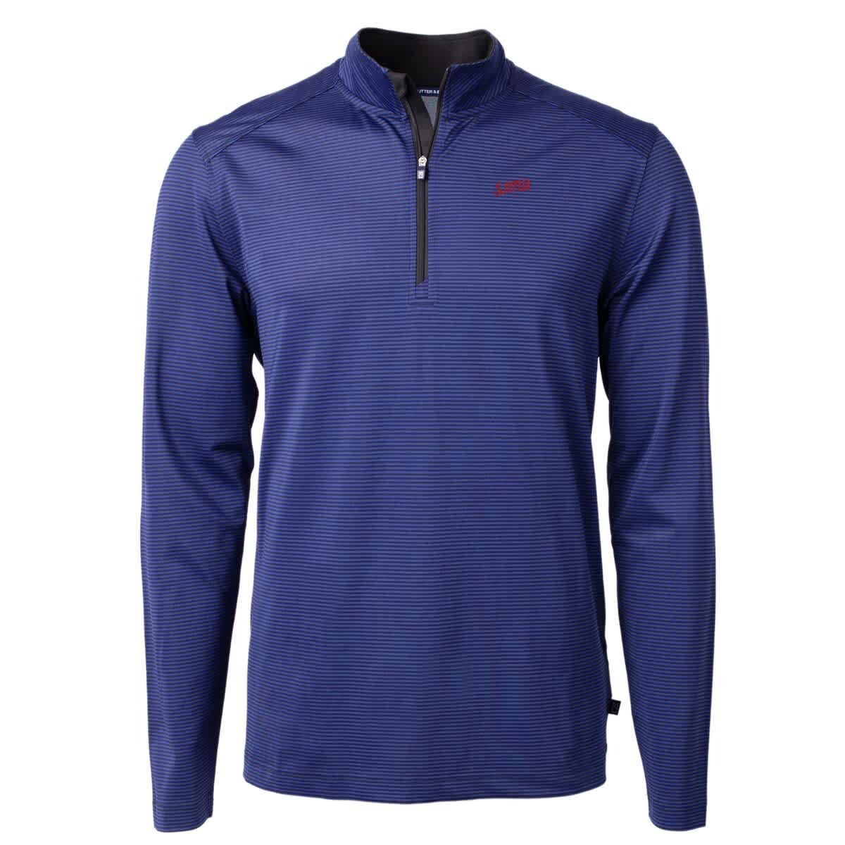 NCAA SMU Mustangs Vault DryTec Virtue Eco Pique Micro Stripe Recycled Quarter-Zip Pullover