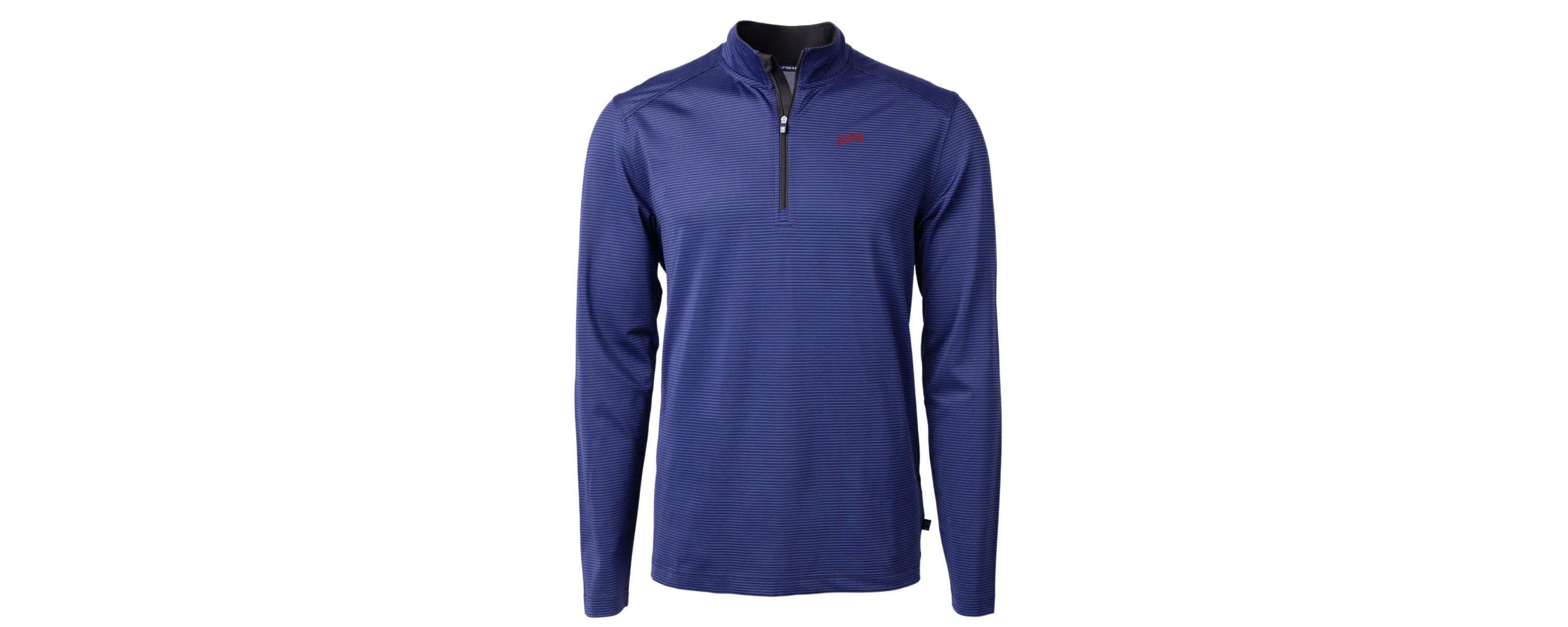 NCAA SMU Mustangs Vault DryTec Virtue Eco Pique Micro Stripe Recycled Quarter-Zip Pullover