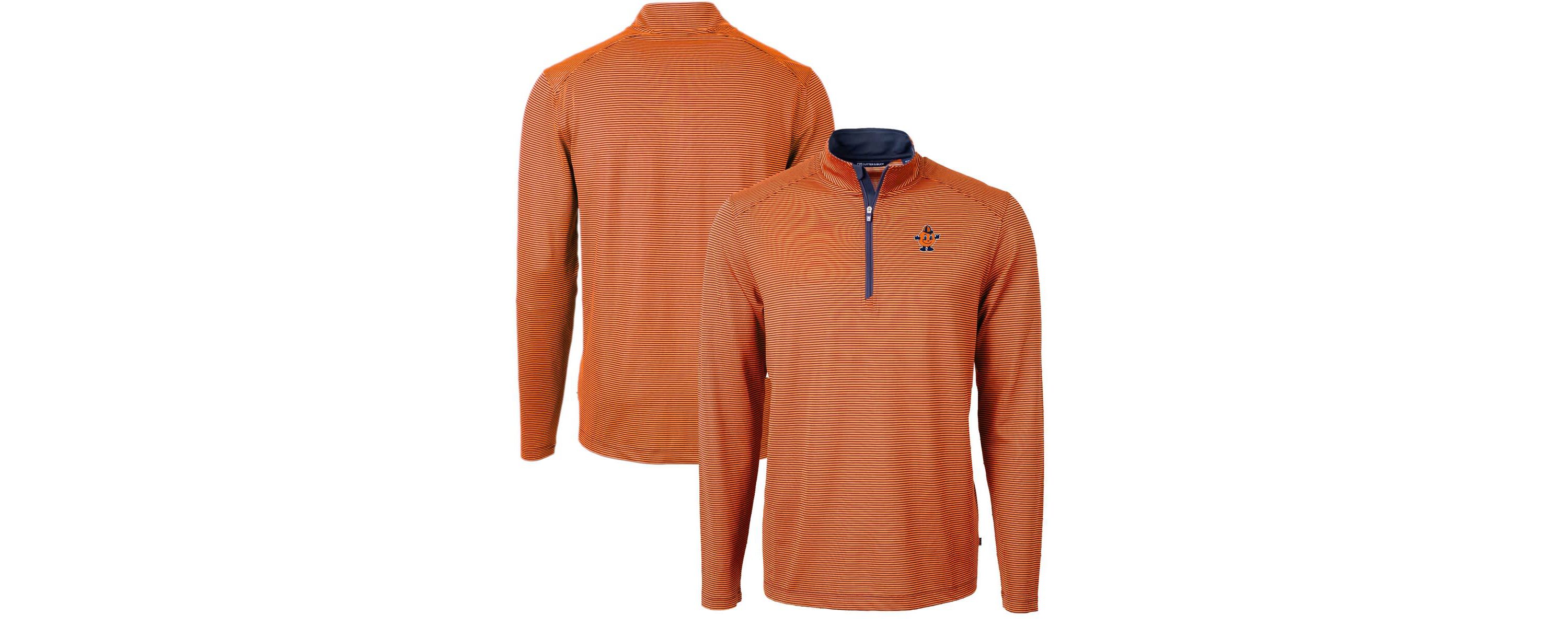 Syracuse Orange NCAA Syracuse Vault DryTec Virtue Eco Pique Micro Stripe Recycled Quarter-Zip Pullover