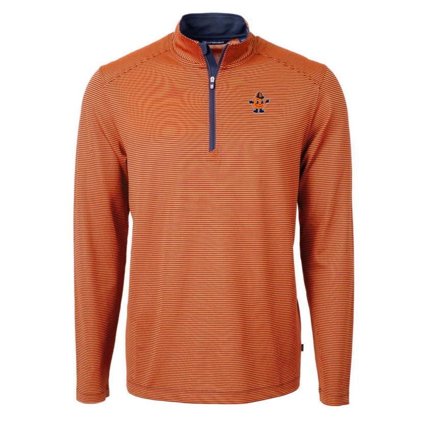 Syracuse Orange NCAA Syracuse Vault DryTec Virtue Eco Pique Micro Stripe Recycled Quarter-Zip Pullover