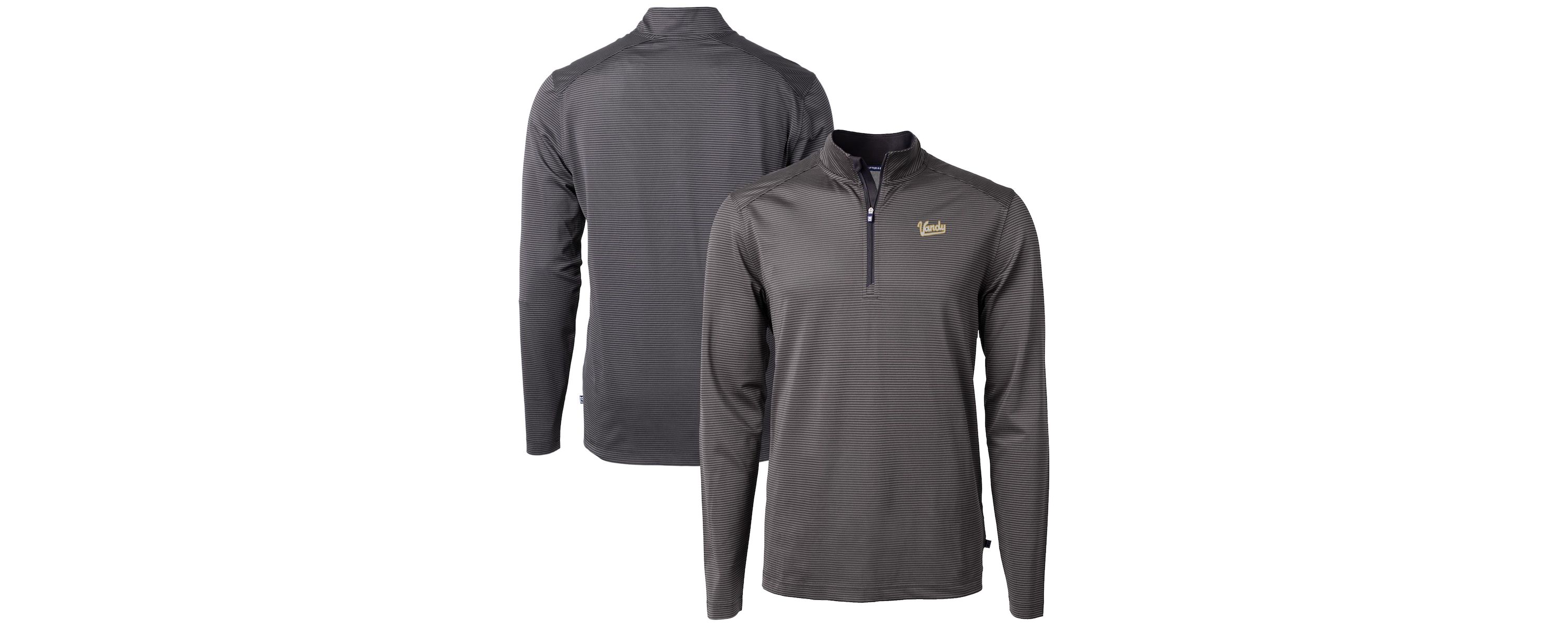 NCAA Vanderbilt Commodores Vault DryTec Virtue Eco Pique Micro Stripe Recycled Quarter-Zip Pullover
