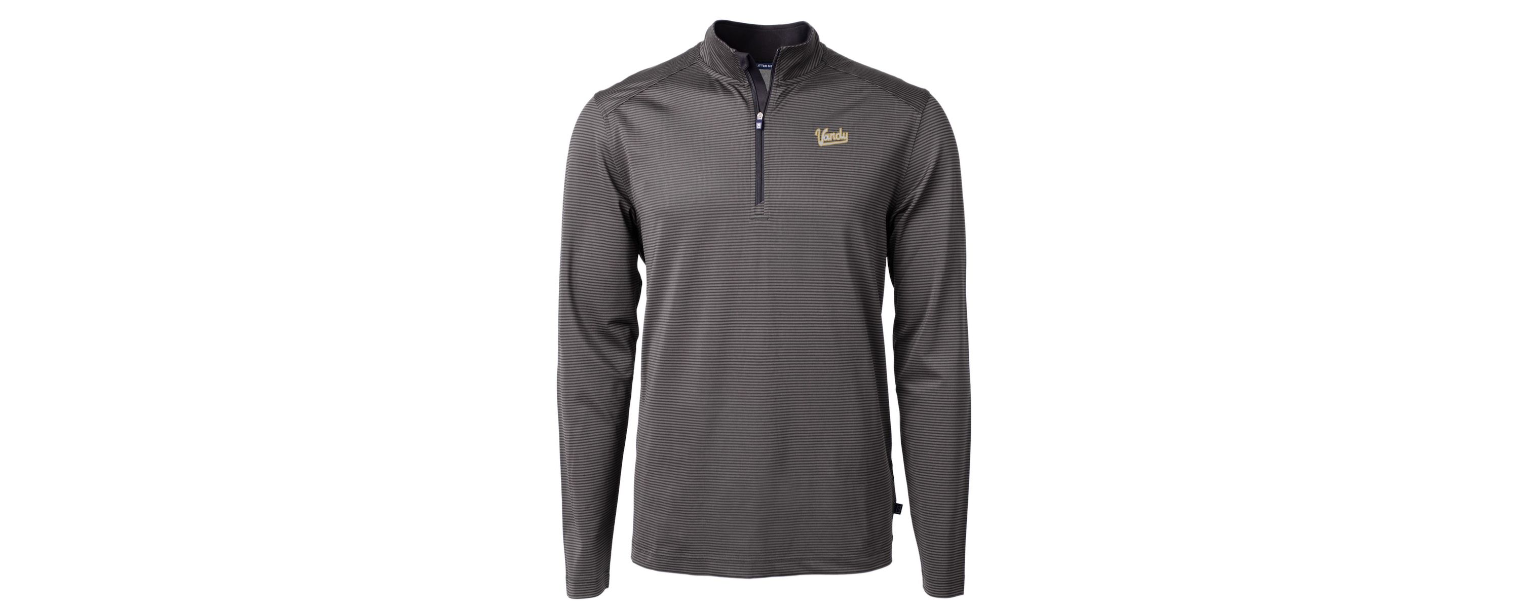NCAA Vanderbilt Commodores Vault DryTec Virtue Eco Pique Micro Stripe Recycled Quarter-Zip Pullover