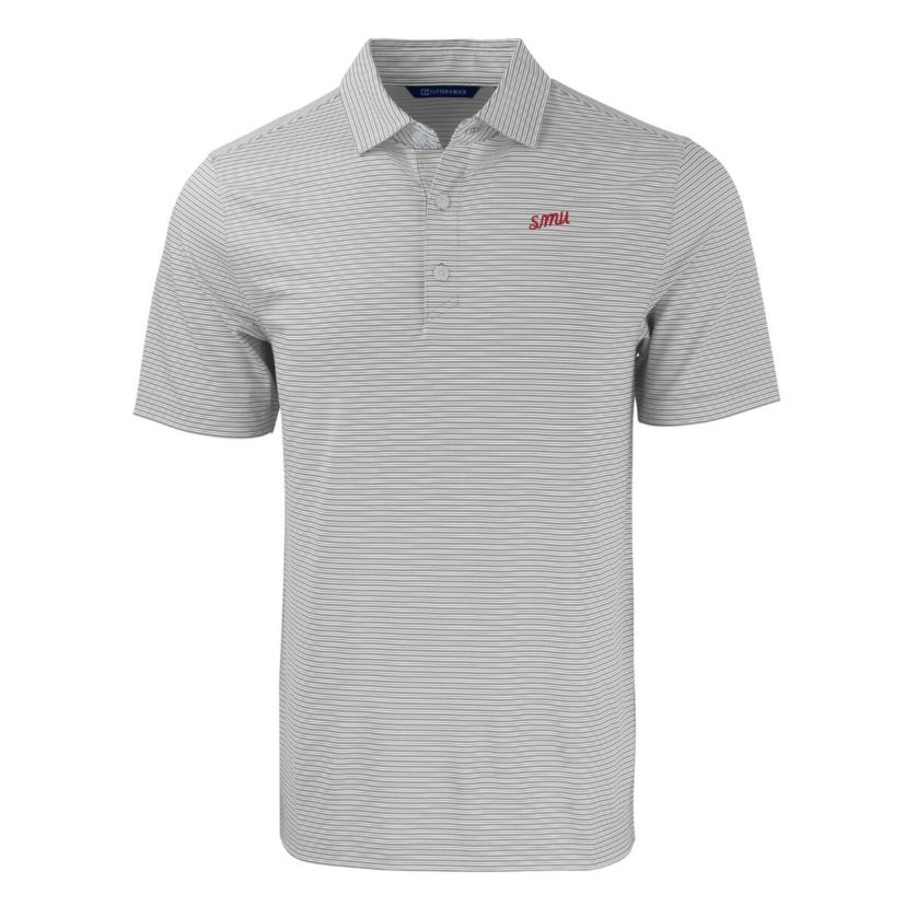 NCAA SMU Mustangs Forge Eco Double Stripe Stretch Recycled Tri-Blend Polo