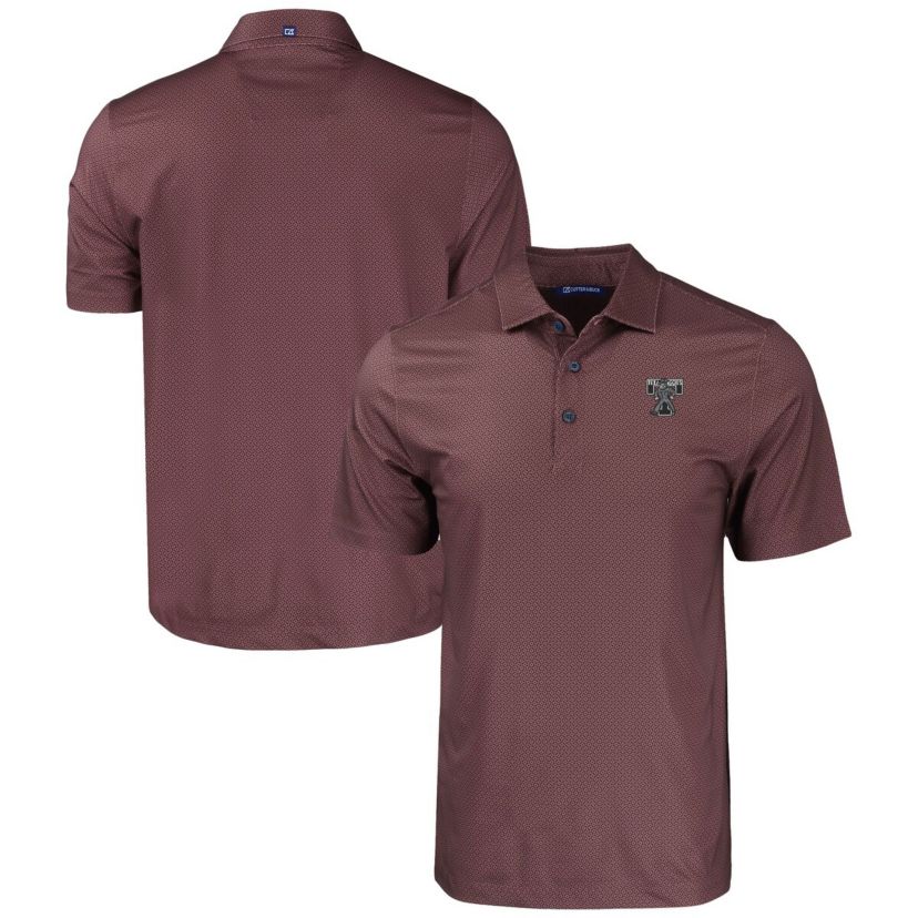 NCAA Texas A&M Aggies Pike Eco Tonal Geo Print Stretch Recycled Polo