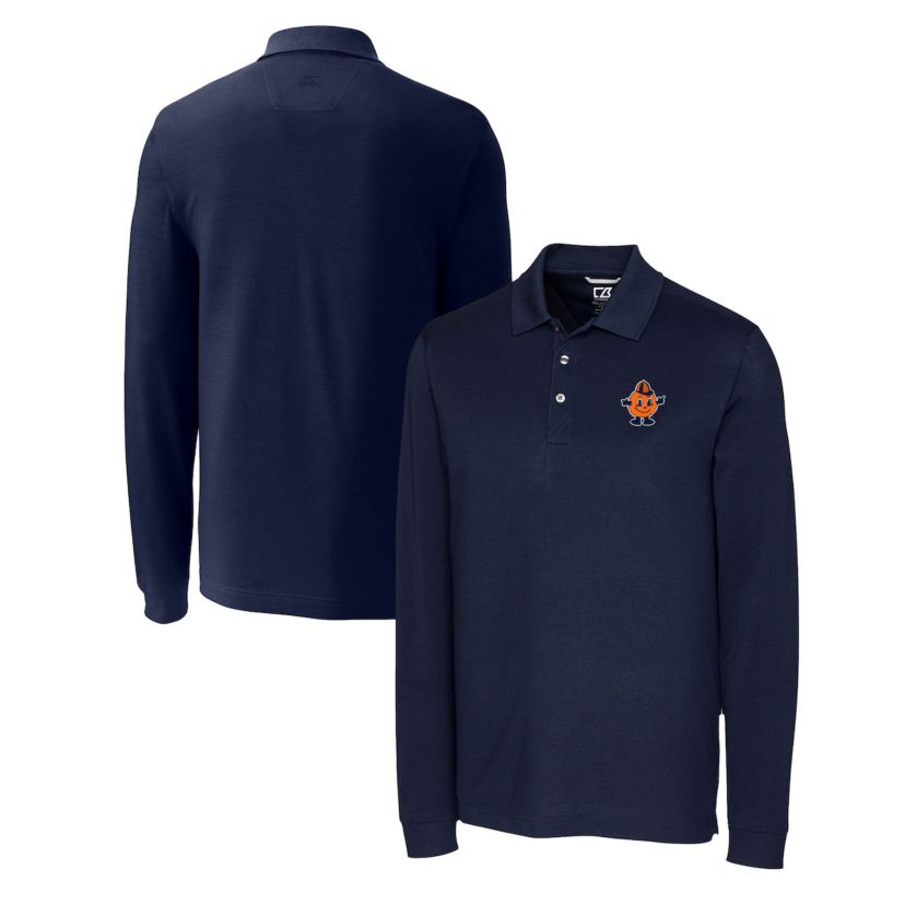 Syracuse Orange NCAA Syracuse Advantage Tri-Blend Pique Long Sleeve DryTec Polo
