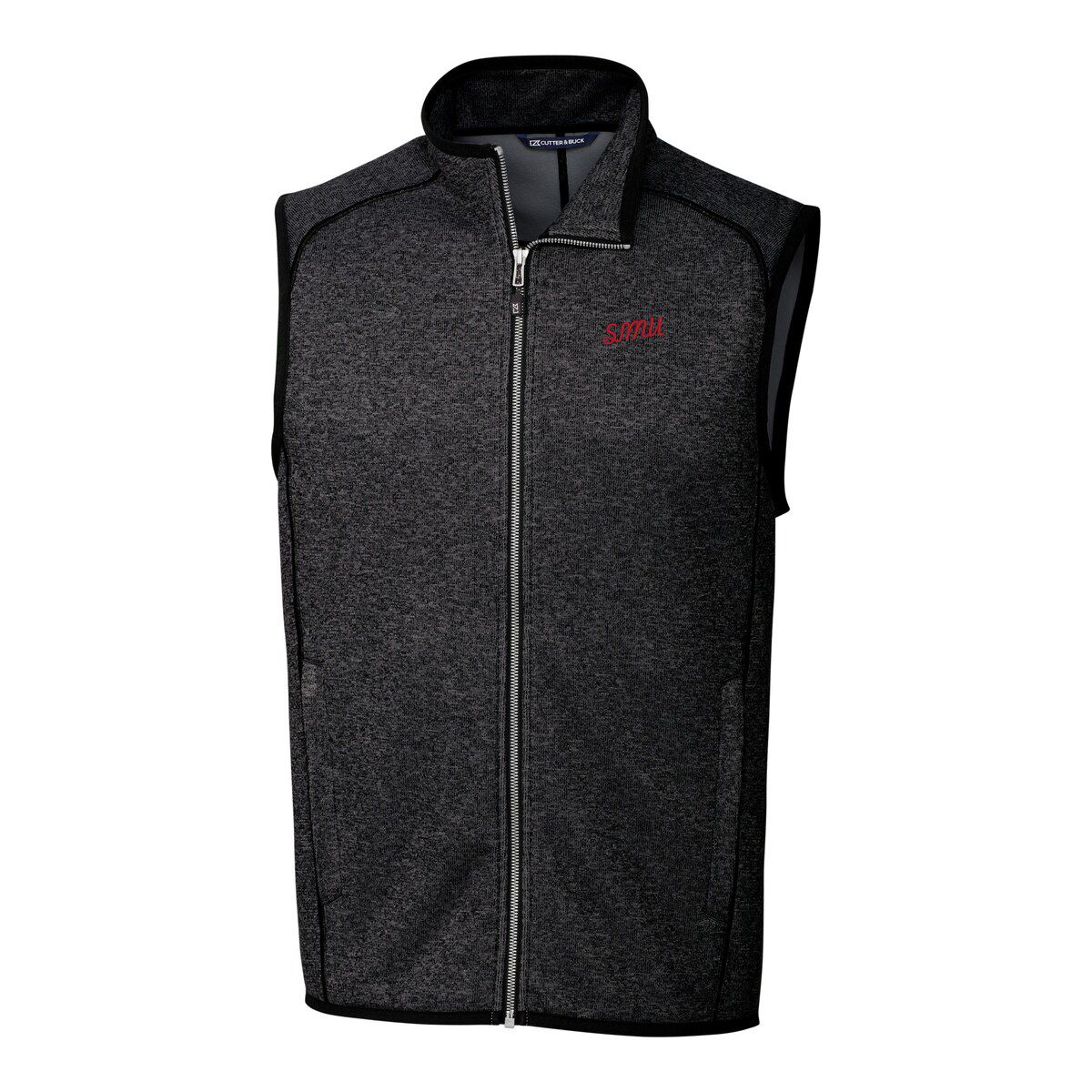 NCAA Heather SMU Mustangs Vault Mainsail Sweater Knit Fleece Full-Zip Vest