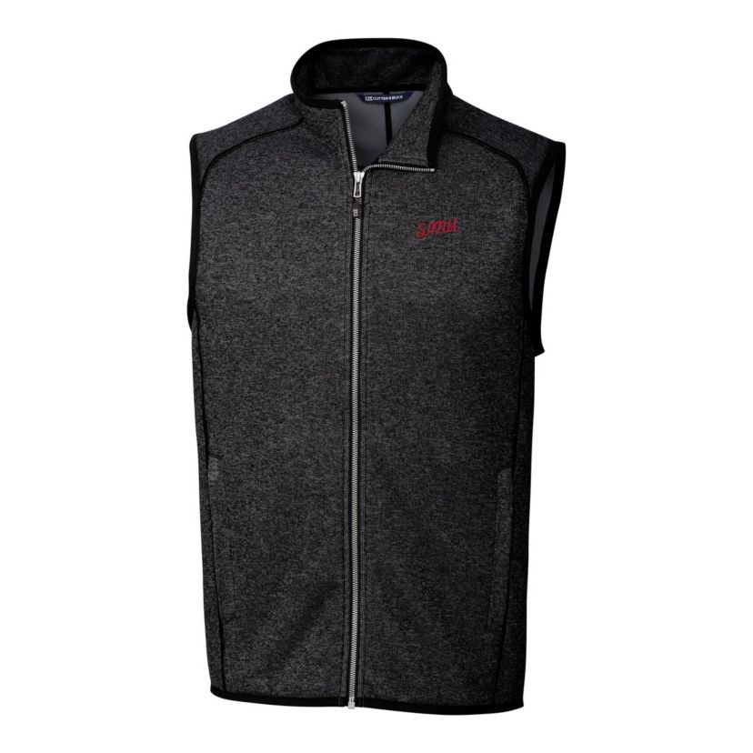 NCAA Heather SMU Mustangs Vault Mainsail Sweater Knit Fleece Full-Zip Vest