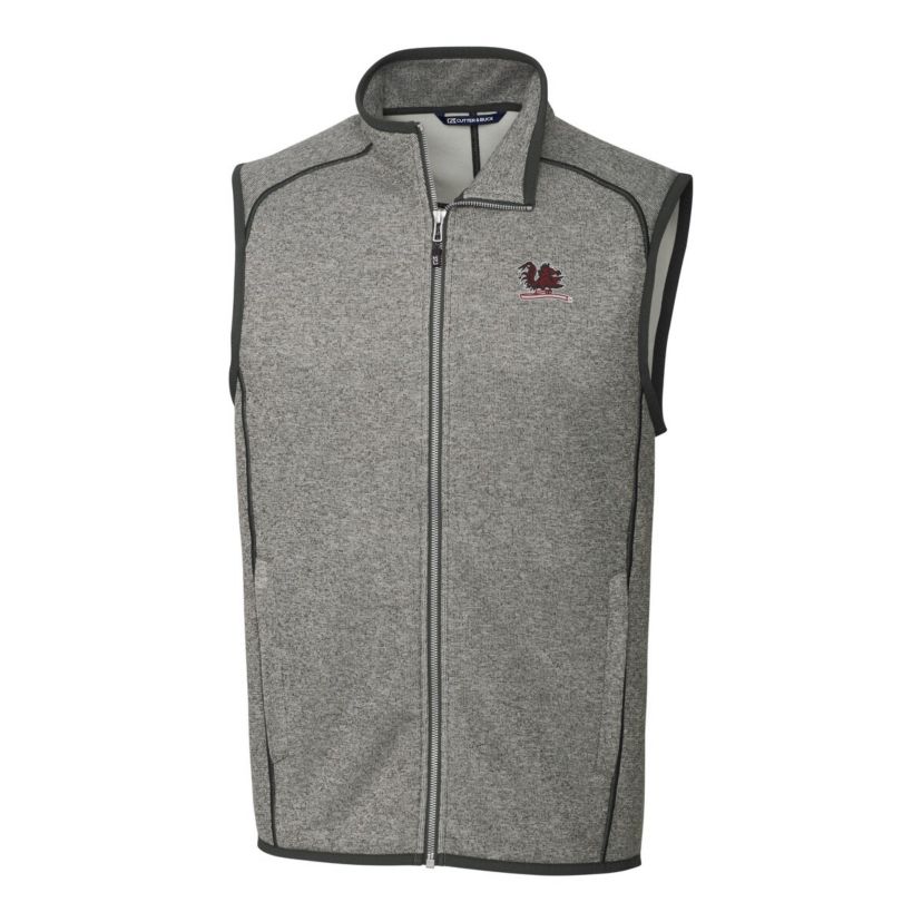 NCAA Heather South Carolina Gamecocks Vault Mainsail Sweater Knit Fleece Full-Zip Vest