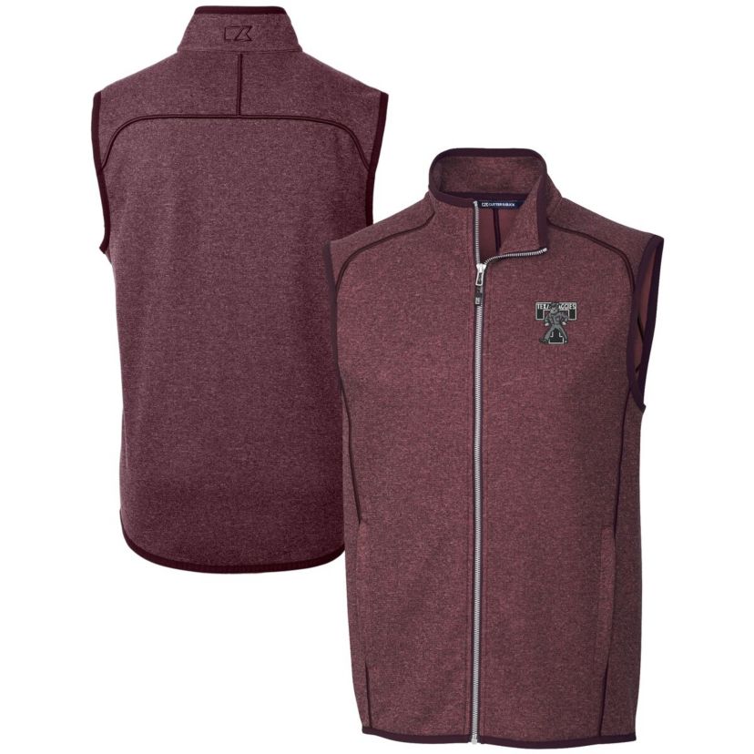 NCAA Heather Texas A&M Aggies Vault Mainsail Sweater Knit Fleece Full-Zip Vest