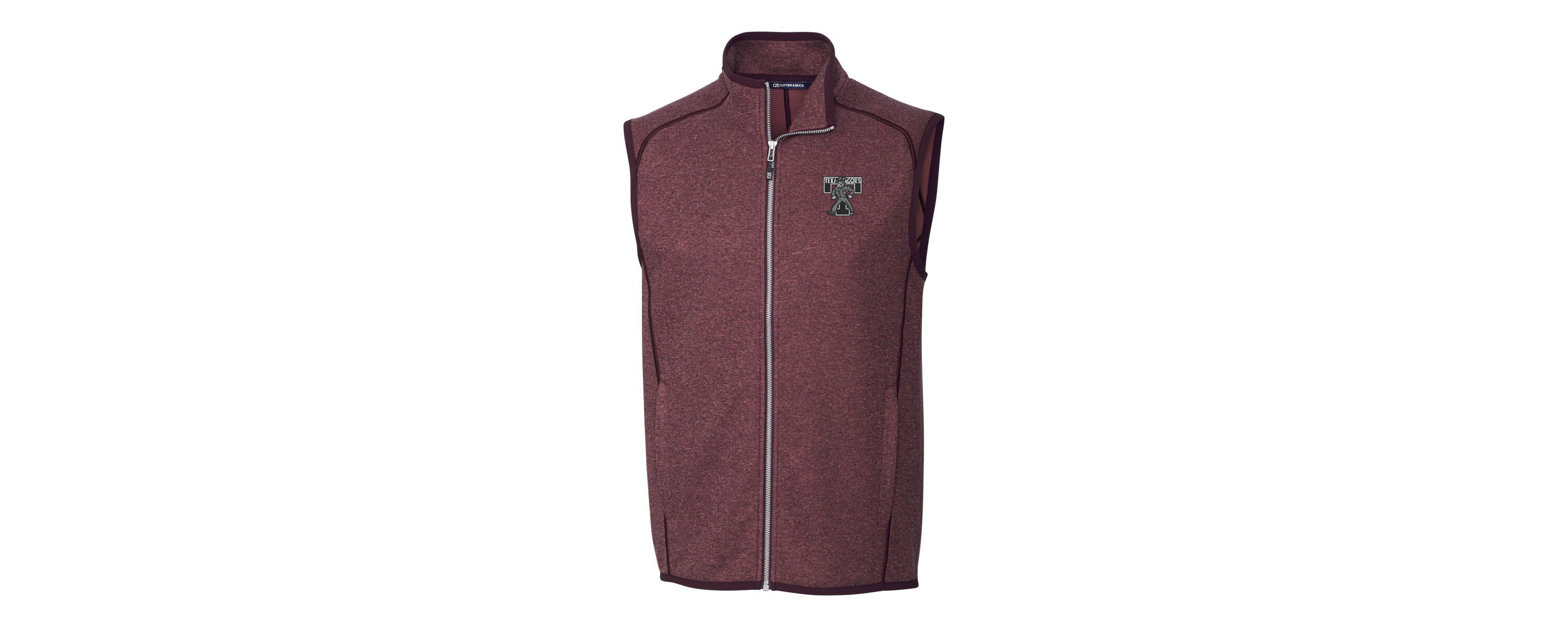 NCAA Heather Texas A&M Aggies Vault Mainsail Sweater Knit Fleece Full-Zip Vest