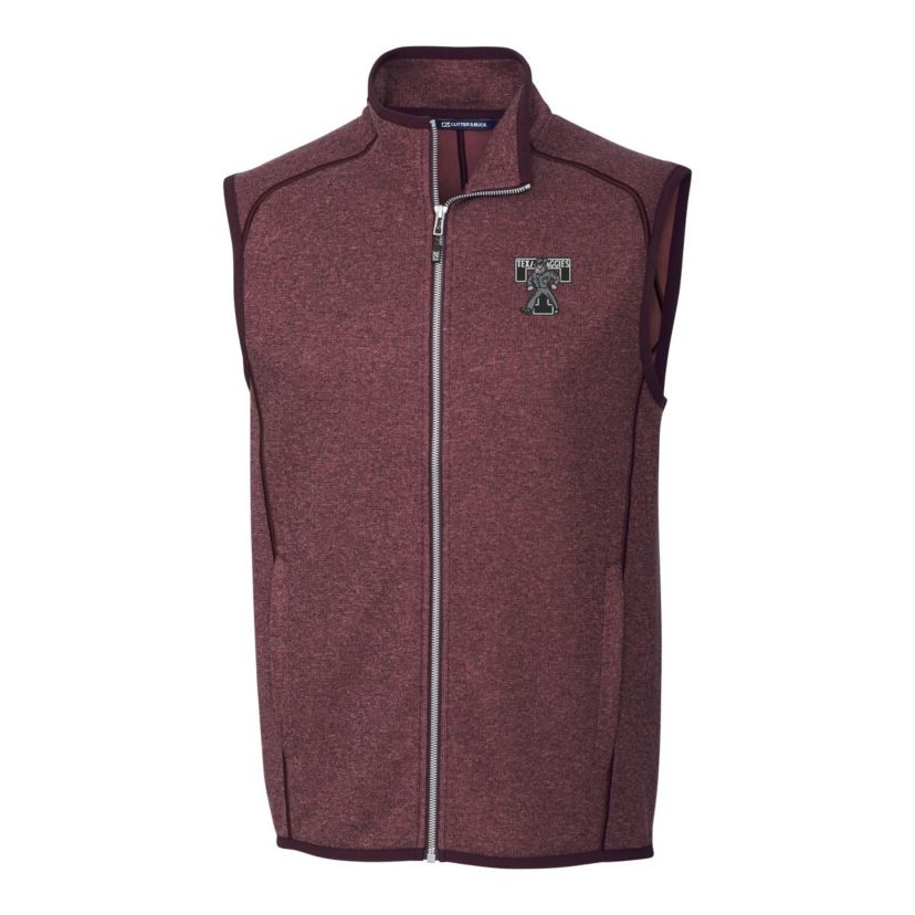 NCAA Heather Texas A&M Aggies Vault Mainsail Sweater Knit Fleece Full-Zip Vest