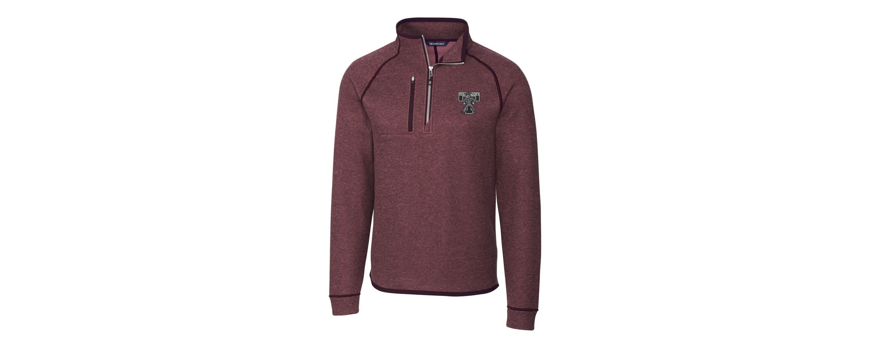 NCAA Texas A&M Aggies Vault Mainsail Sweater-Knit Raglan Half-Zip Jacket