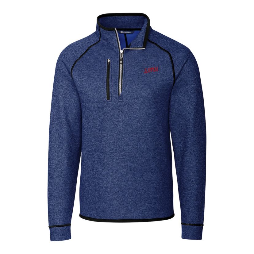 NCAA SMU Mustangs Vault Mainsail Sweater-Knit Raglan Half-Zip Jacket