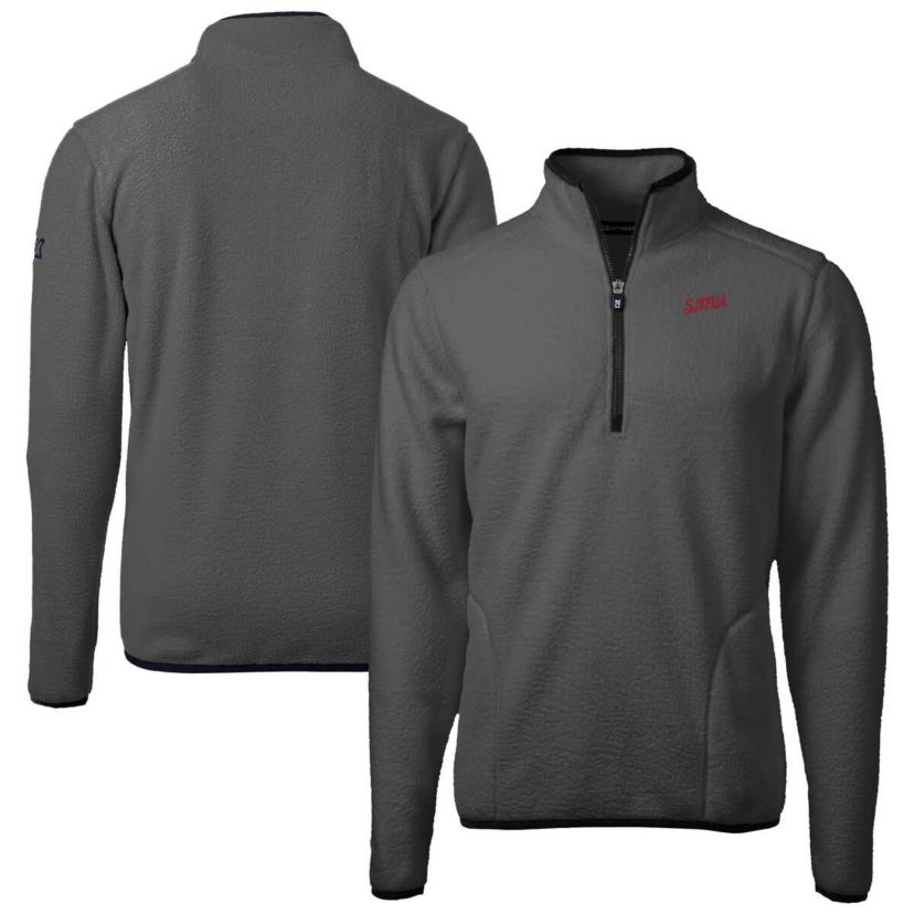 NCAA SMU Mustangs Vault Cascade Eco Sherpa Fleece Quarter-Zip Pullover Jacket