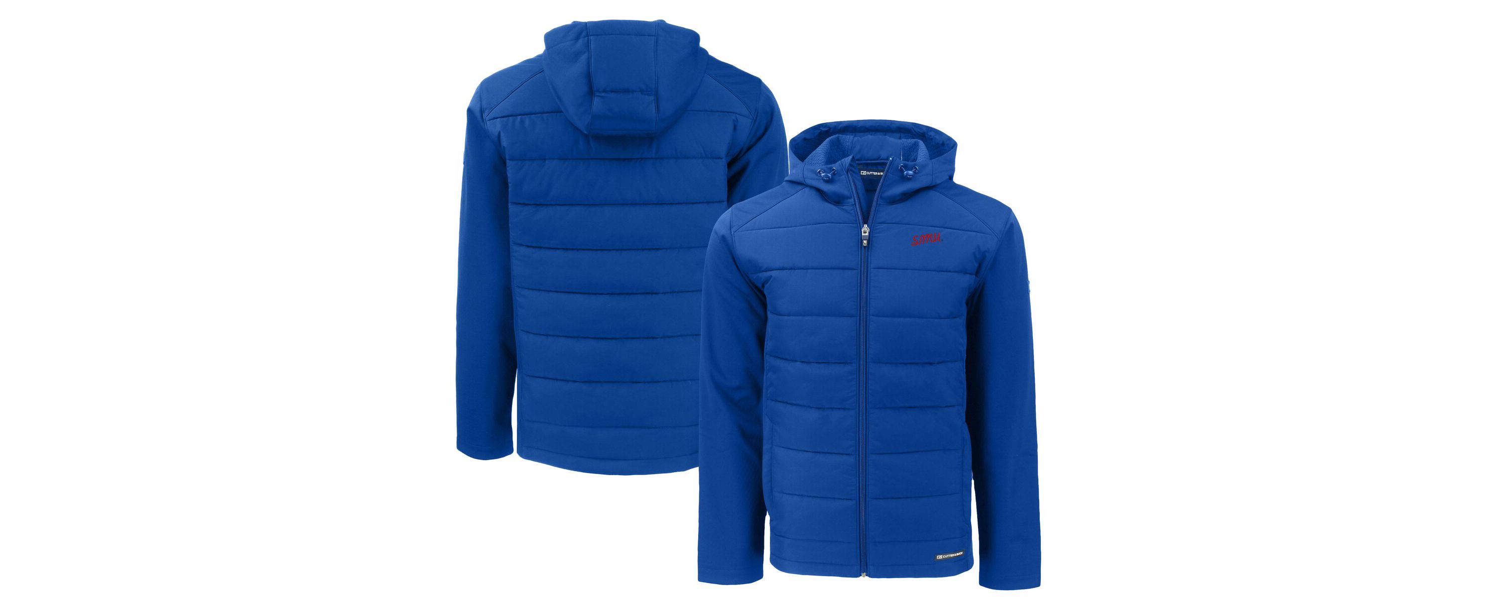 NCAA SMU Mustangs Vault Evoke Hybrid Eco Softshell Recycled Full-Zip Hooded Jacket