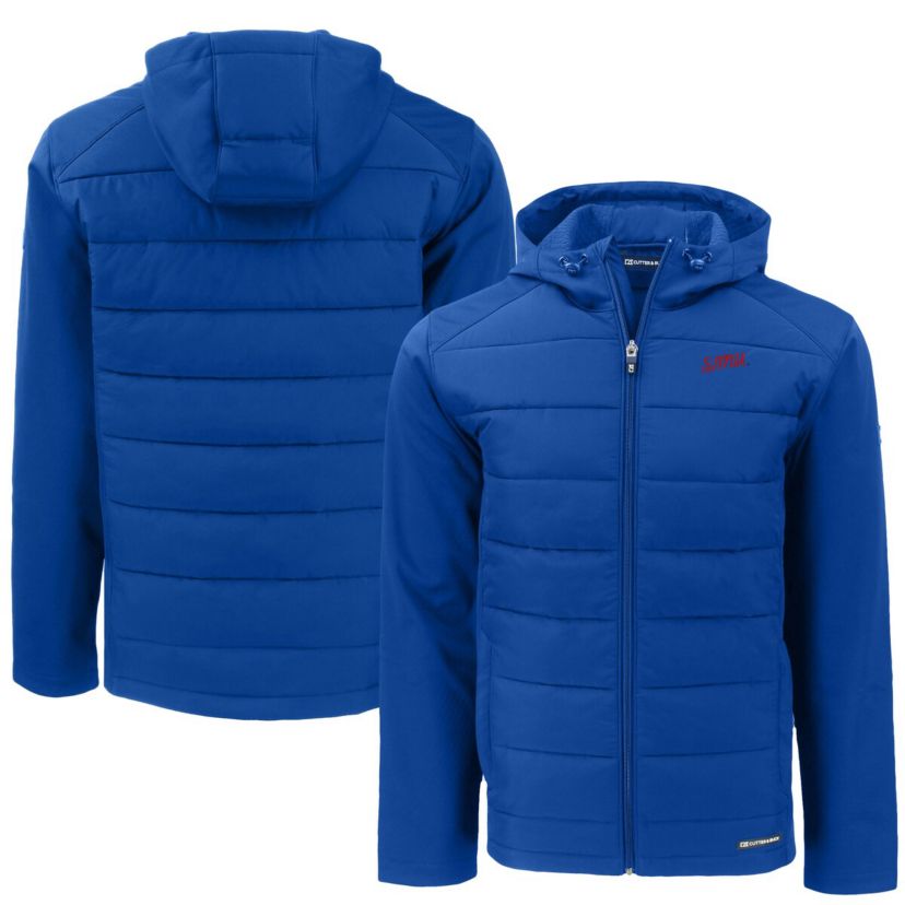 NCAA SMU Mustangs Vault Evoke Hybrid Eco Softshell Recycled Full-Zip Hooded Jacket