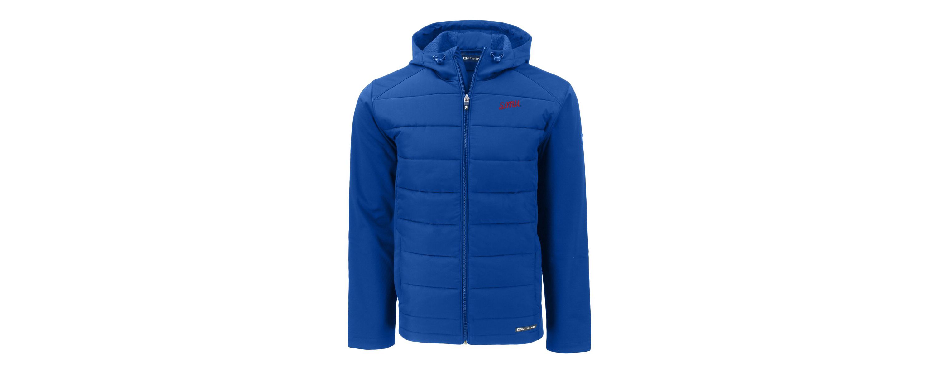 NCAA SMU Mustangs Vault Evoke Hybrid Eco Softshell Recycled Full-Zip Hooded Jacket