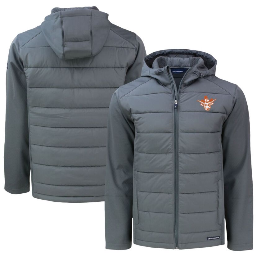 NCAA Texas Longhorns Vault Evoke Hybrid Eco Softshell Recycled Full-Zip Hooded Jacket