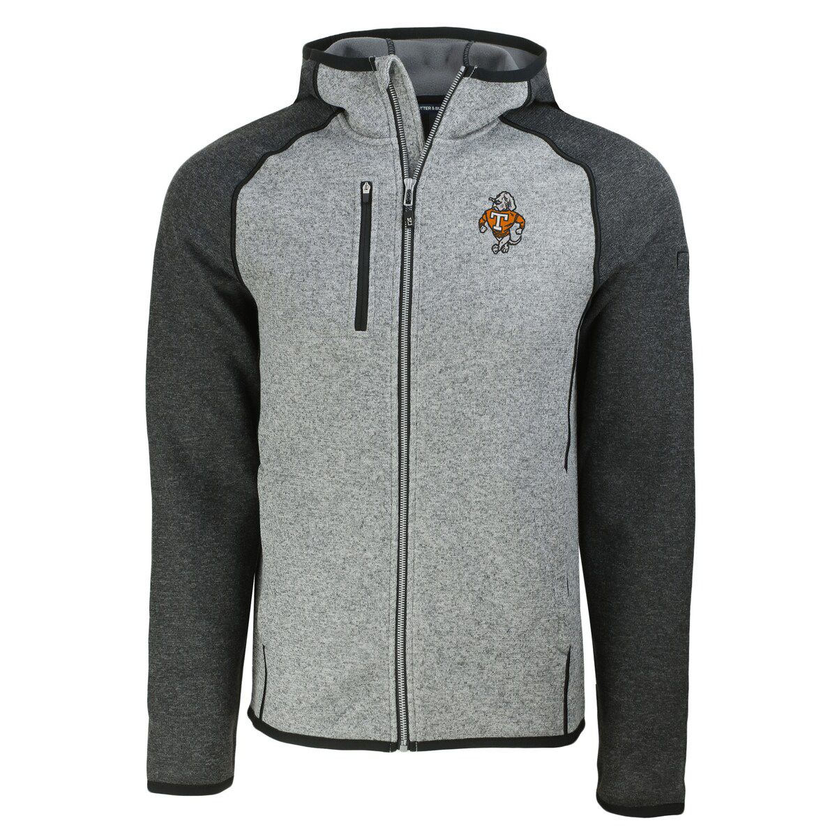 NCAA Heather Gray/Heather Tennessee Volunteers Vault Mainsail Full-Zip Raglan Hooded Jacket